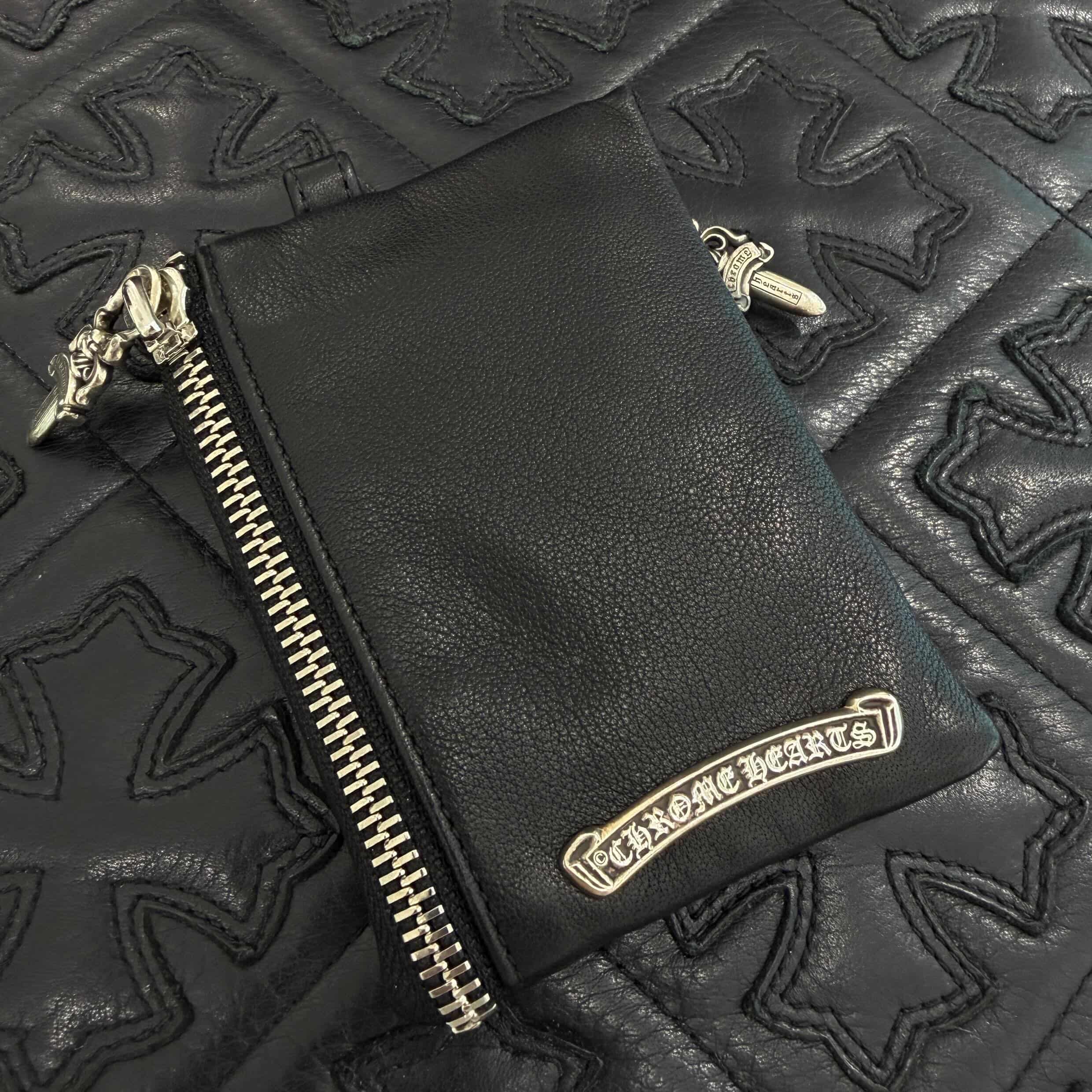 CHROME HEARTS 2 Zip Cross Patch Tiny Wallet クロムハーツ 2ジップ クロスパッチ タイニー ウォレット