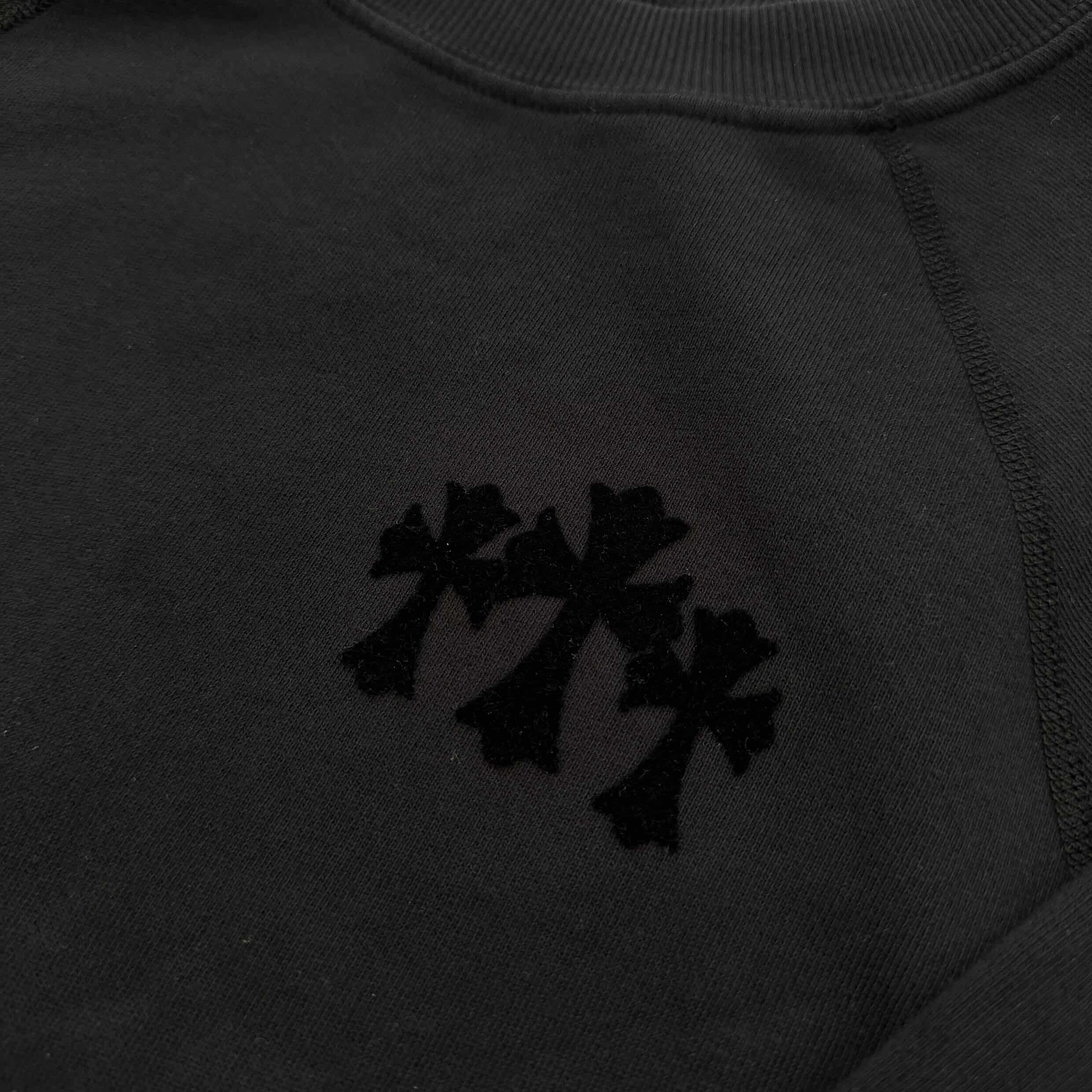 CHROME HEARTS Y NOT Cemetery Cross Flock Patch Sweat Shirt Size S クロムハーツ ワイノット セメタリークロス フロッキーパッチ スウェットシャツ サイズS