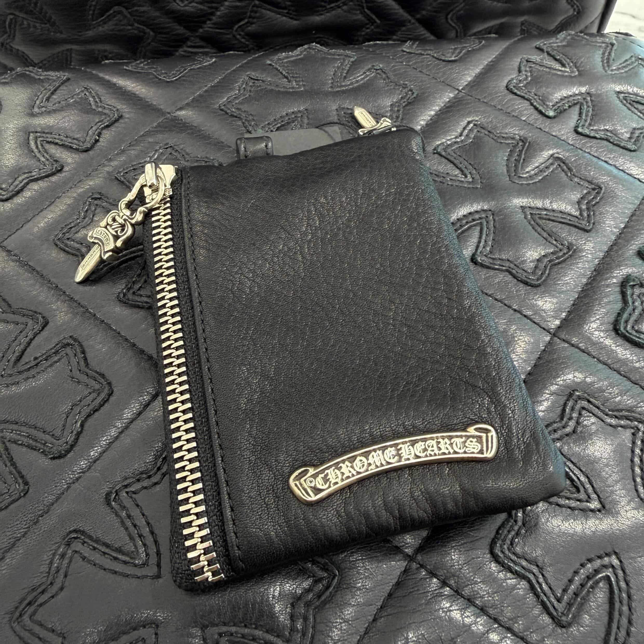 CHROME HEARTS 2 Zip Cross Patch Tiny Wallet クロムハーツ 2ジップ クロスパッチ タイニー ウォレット