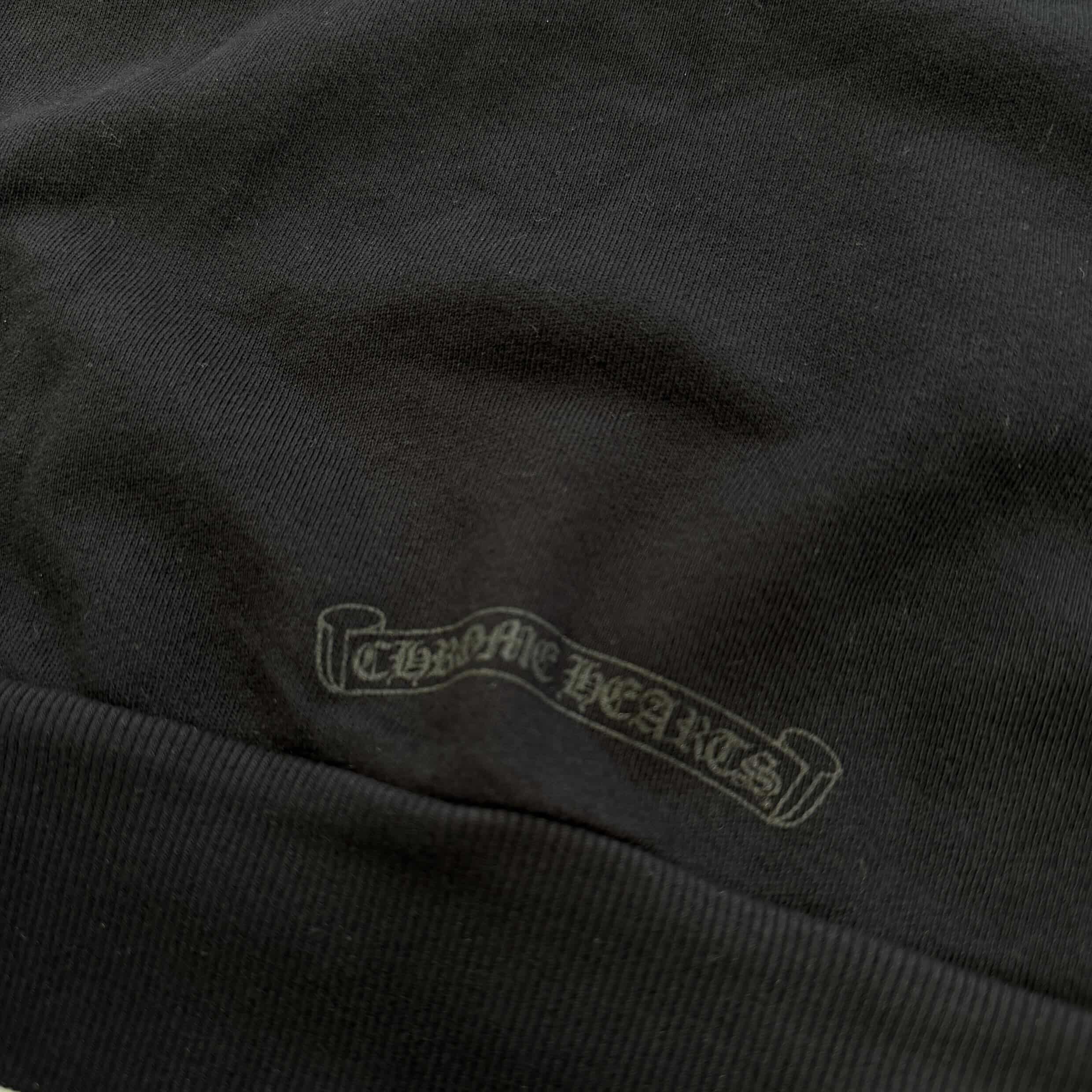 CHROME HEARTS Y NOT Cemetery Cross Flock Patch Sweat Shirt Size S クロムハーツ ワイノット セメタリークロス フロッキーパッチ スウェットシャツ サイズS