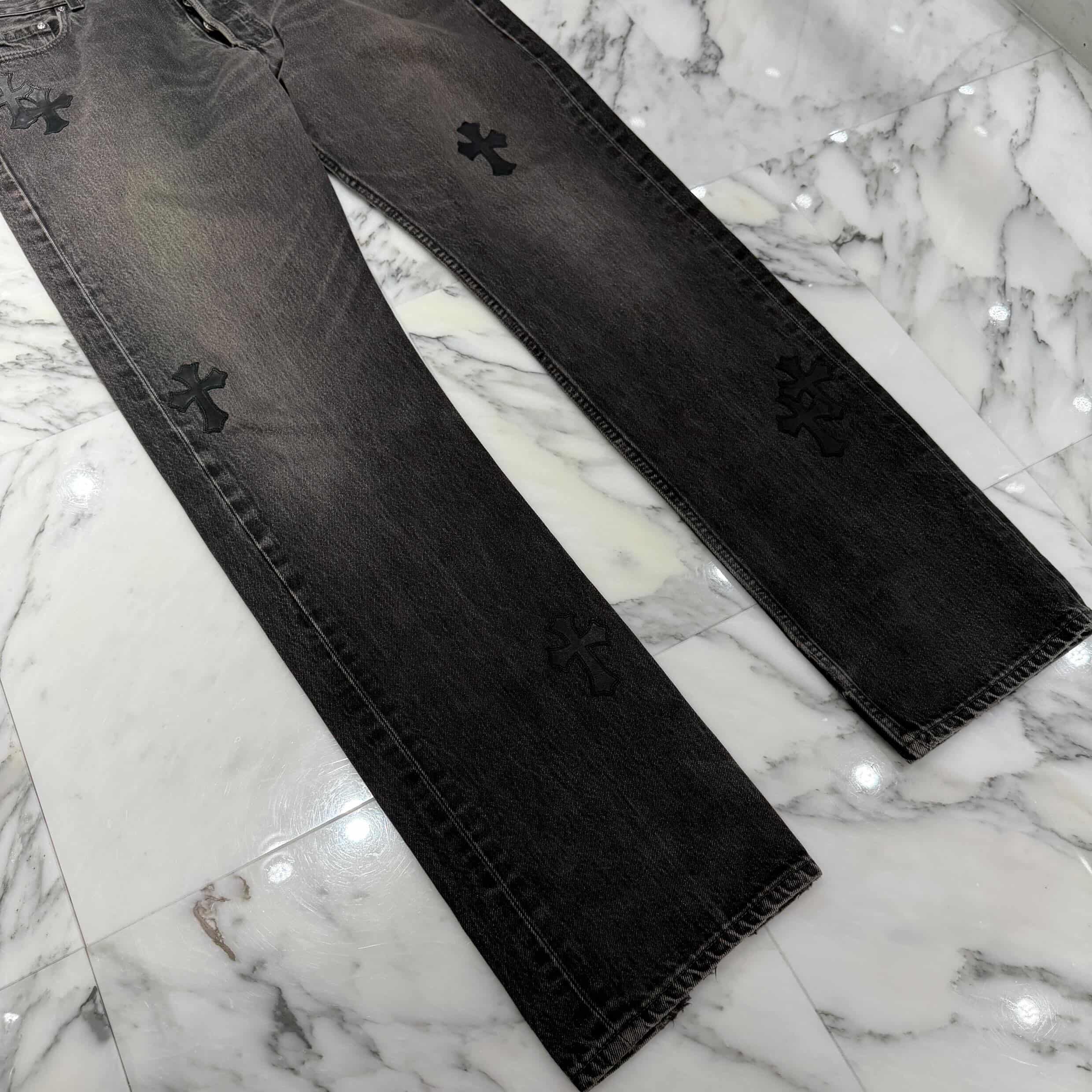 CHROME HEARTS × Levi's 501 VNTG Leather Cross Patch Jeans Size 34 クロムハーツ × リーバイス 501 ヴィンテージ レザークロスパッチ ジーンズ デニムパンツ サイズ34
