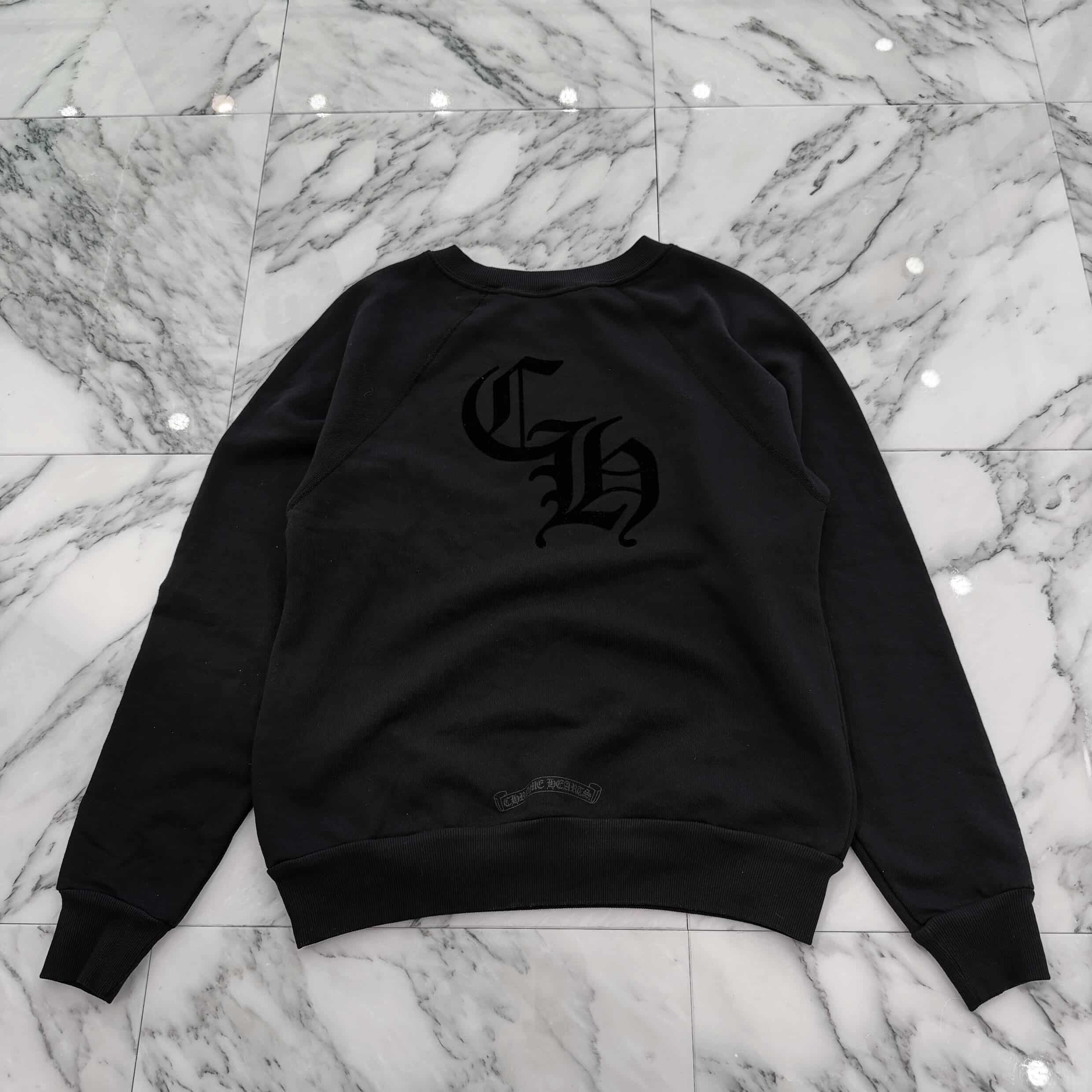 CHROME HEARTS Y NOT Cemetery Cross Flock Patch Sweat Shirt Size S クロムハーツ ワイノット セメタリークロス フロッキーパッチ スウェットシャツ サイズS