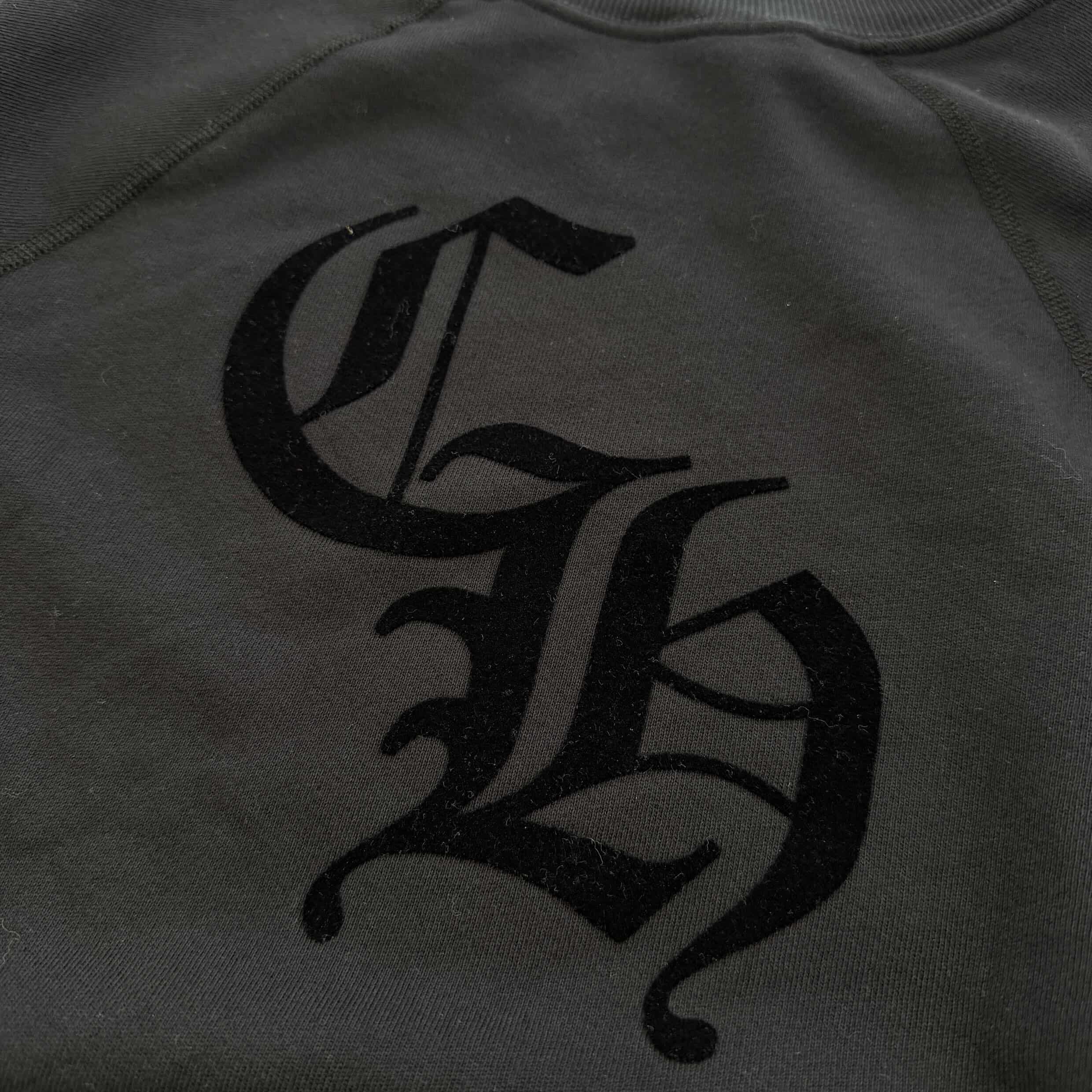 CHROME HEARTS Y NOT Cemetery Cross Flock Patch Sweat Shirt Size S クロムハーツ ワイノット セメタリークロス フロッキーパッチ スウェットシャツ サイズS