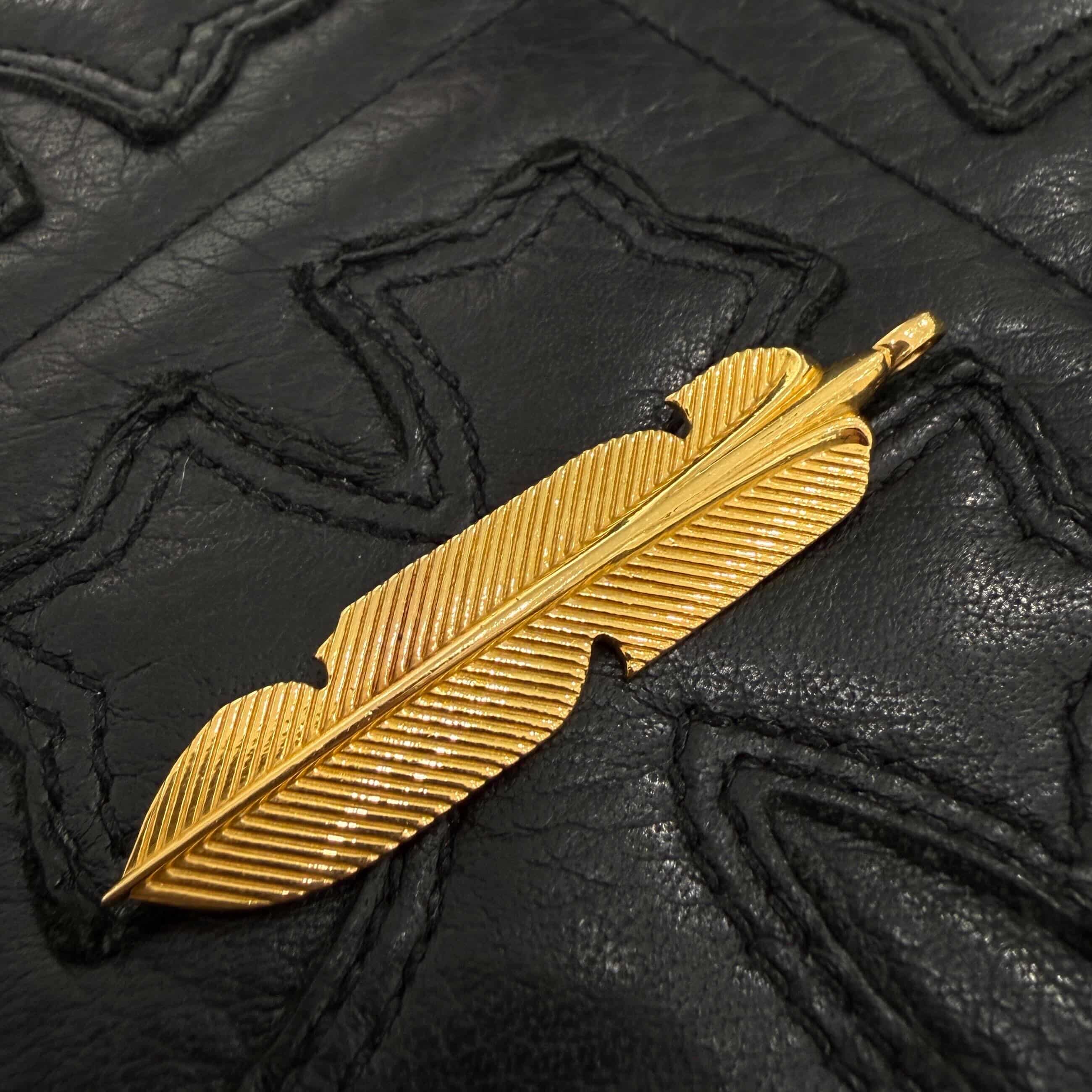 CHROME HEARTS 22K FEATHER Pendant Charm クロムハーツ 22K フェザー ペンダントチャーム