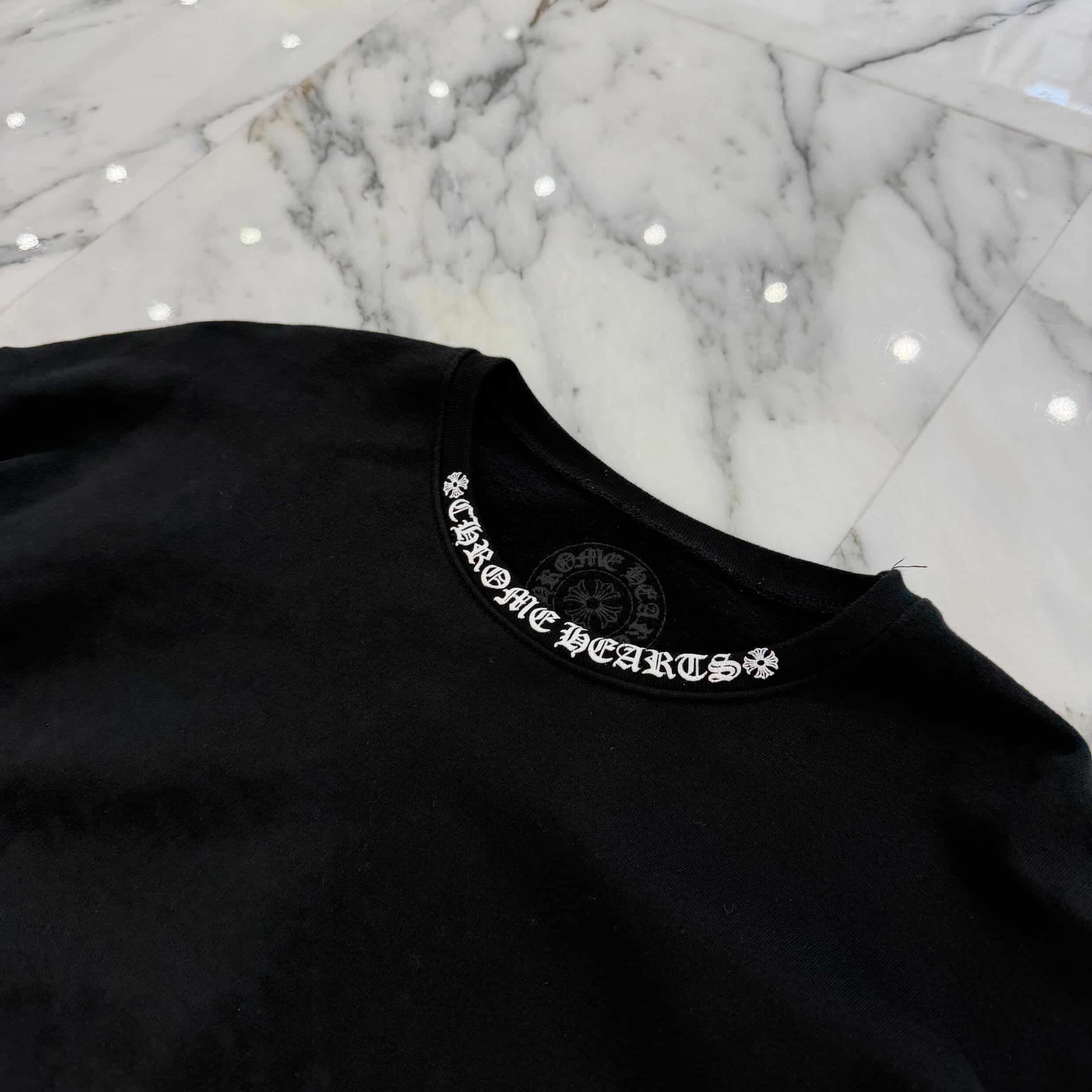 CHROME HEARTS Neck Logo Crewneck Sweatshirt Size L クロムハーツ ネックロゴクルーネックスウェットシャツ サイズL