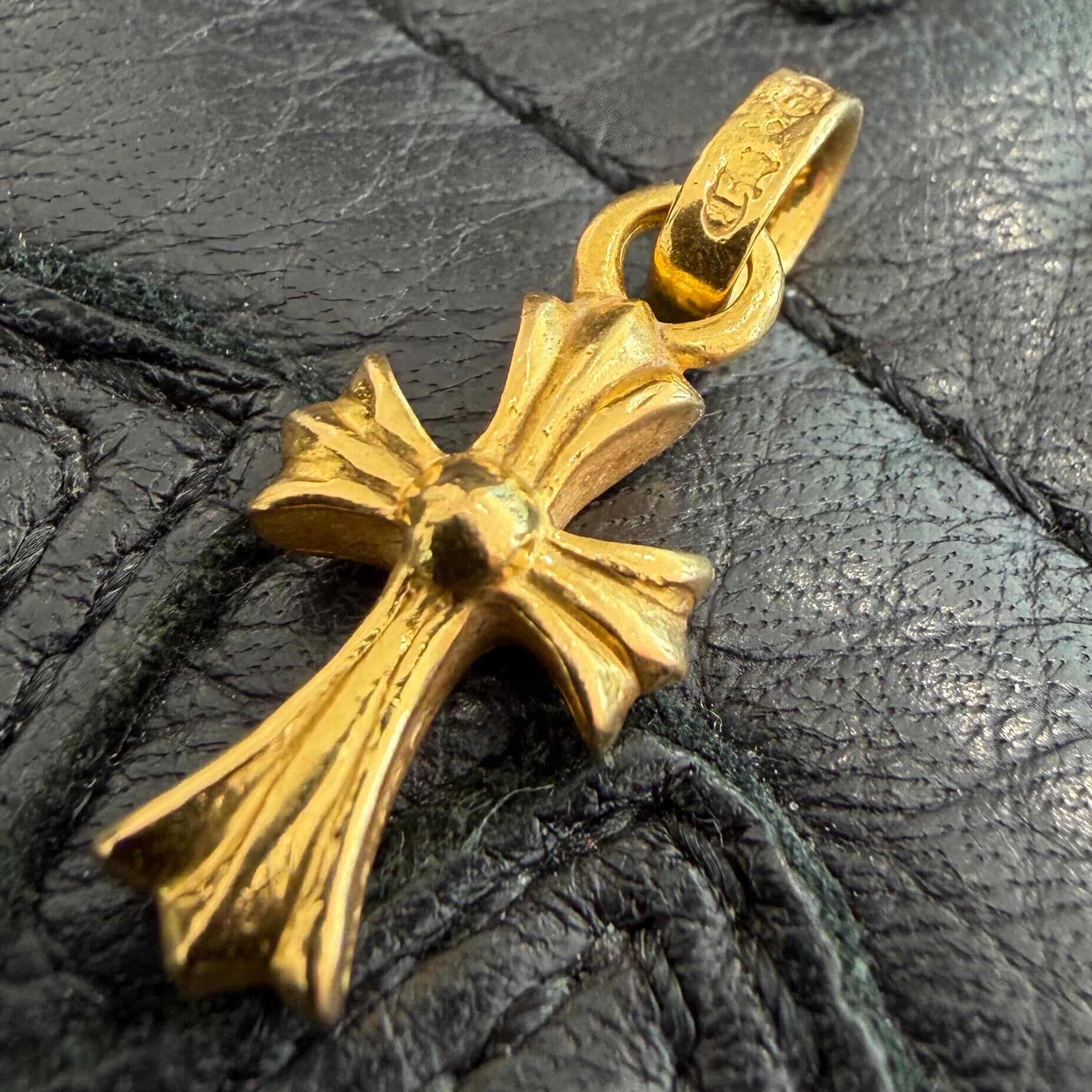 CHROME HEARTS 22K Baby Fat Cross Pave Diamond Pendant Top クロムハーツ 22K ベビーファット クロス パヴェダイヤモンド ペンダントトップ