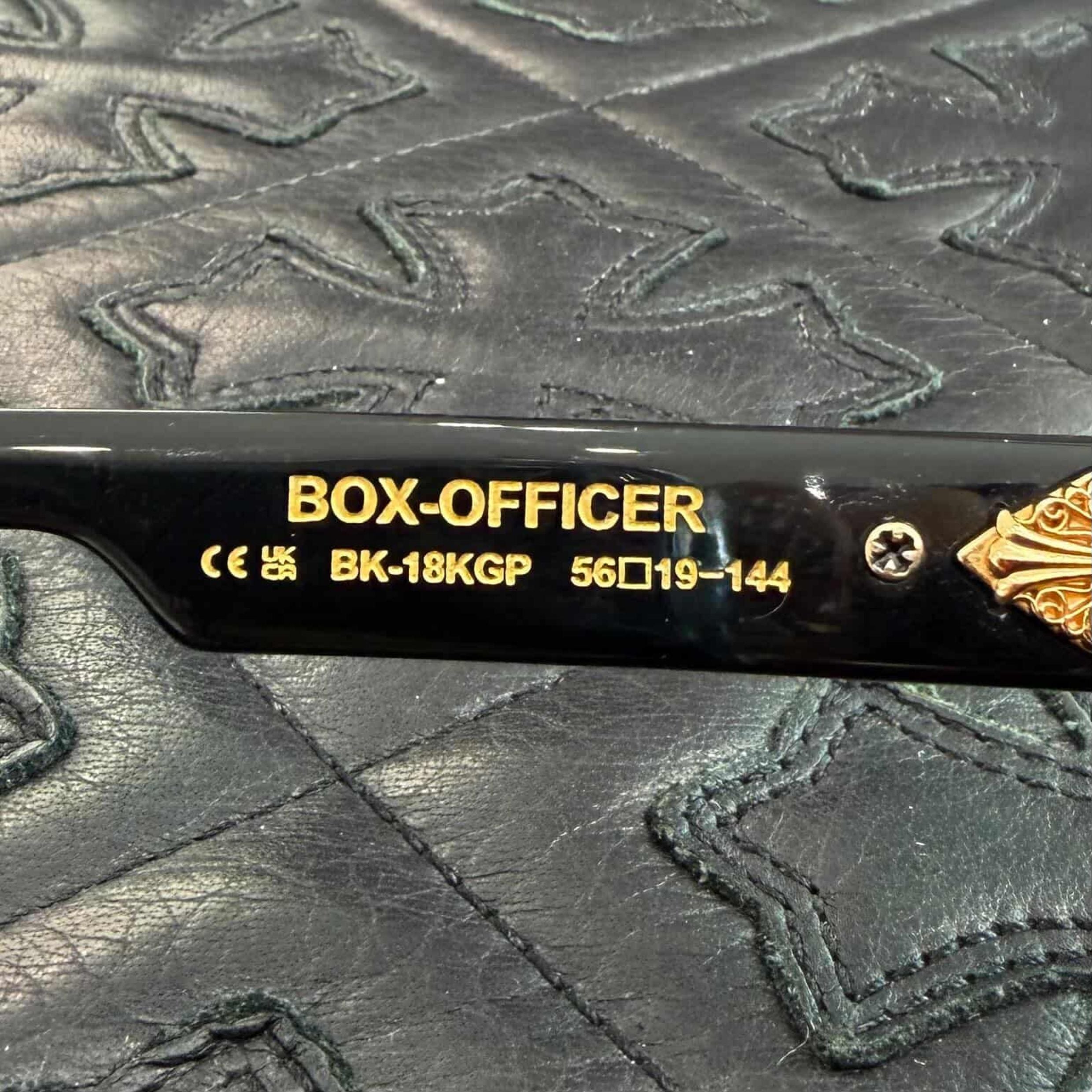 CHROME HEARTS BOX-OFFICER Sunglasses Ruby Dagger Size 56□19-144 クロムハーツ ボックスオフィサー サングラス ルビーダガー サイズ56□19-144