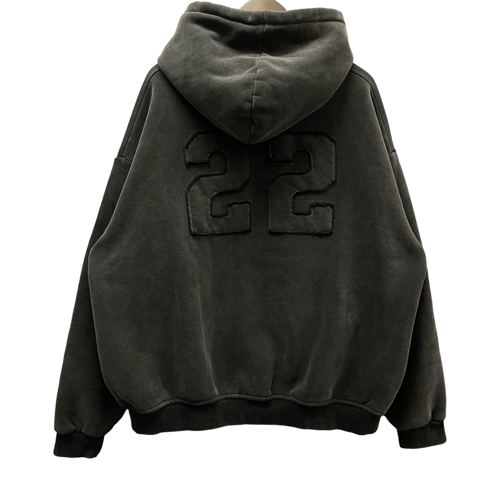 UMKOW 2024AW Enzyme Washed Cotton Jersey Zip Up Hoodie