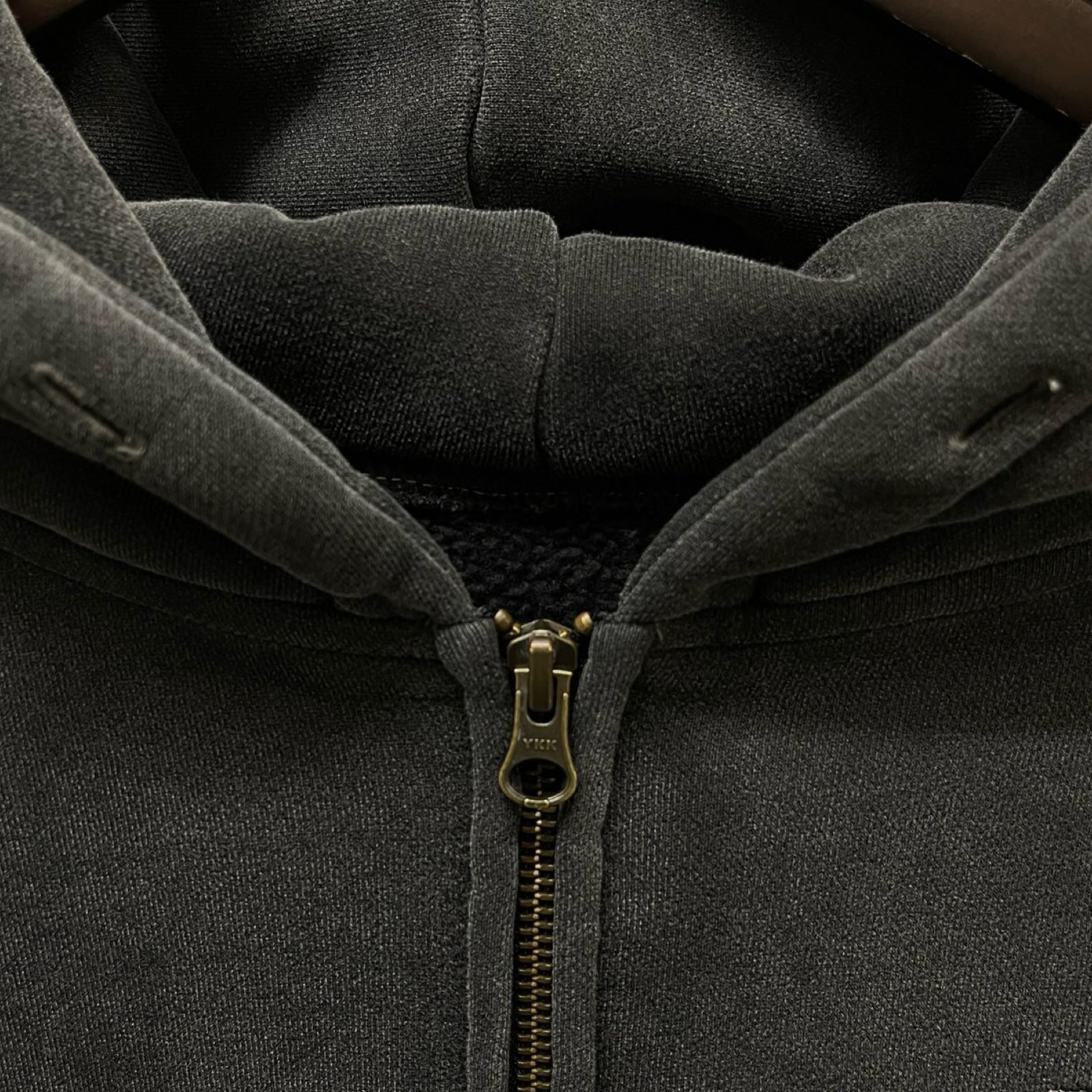 UMKOW 2024AW Enzyme Washed Cotton Jersey Zip Up Hoodie