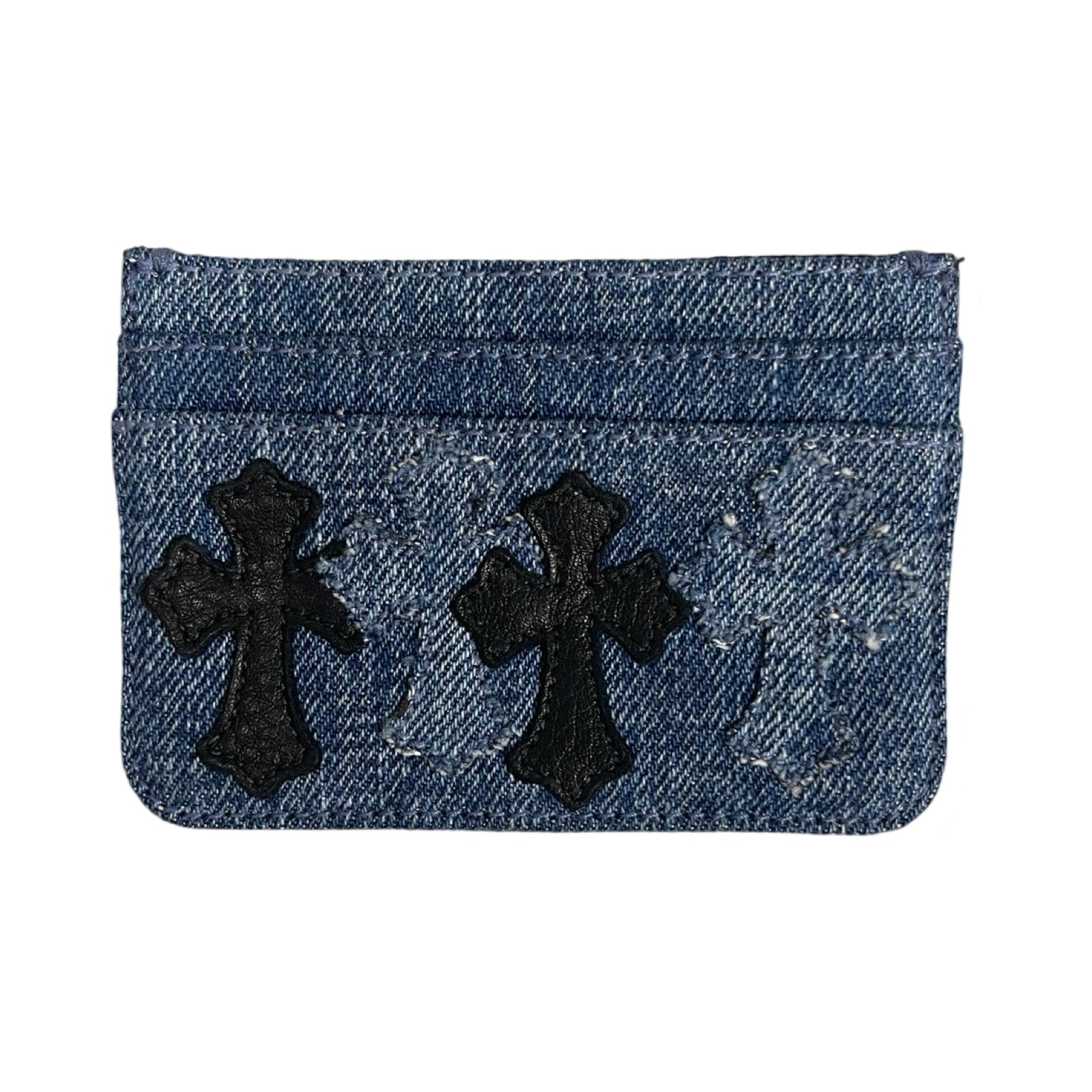 CHROME HEARTS Cemetery Cross Denim Card Case