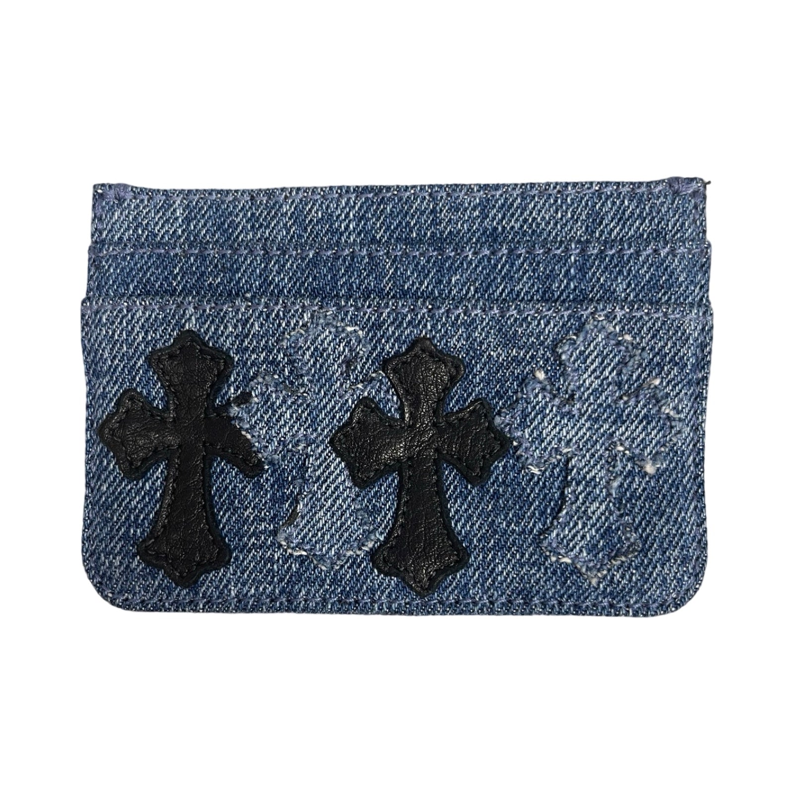 CHROME HEARTS Cemetery Cross Denim Card Case