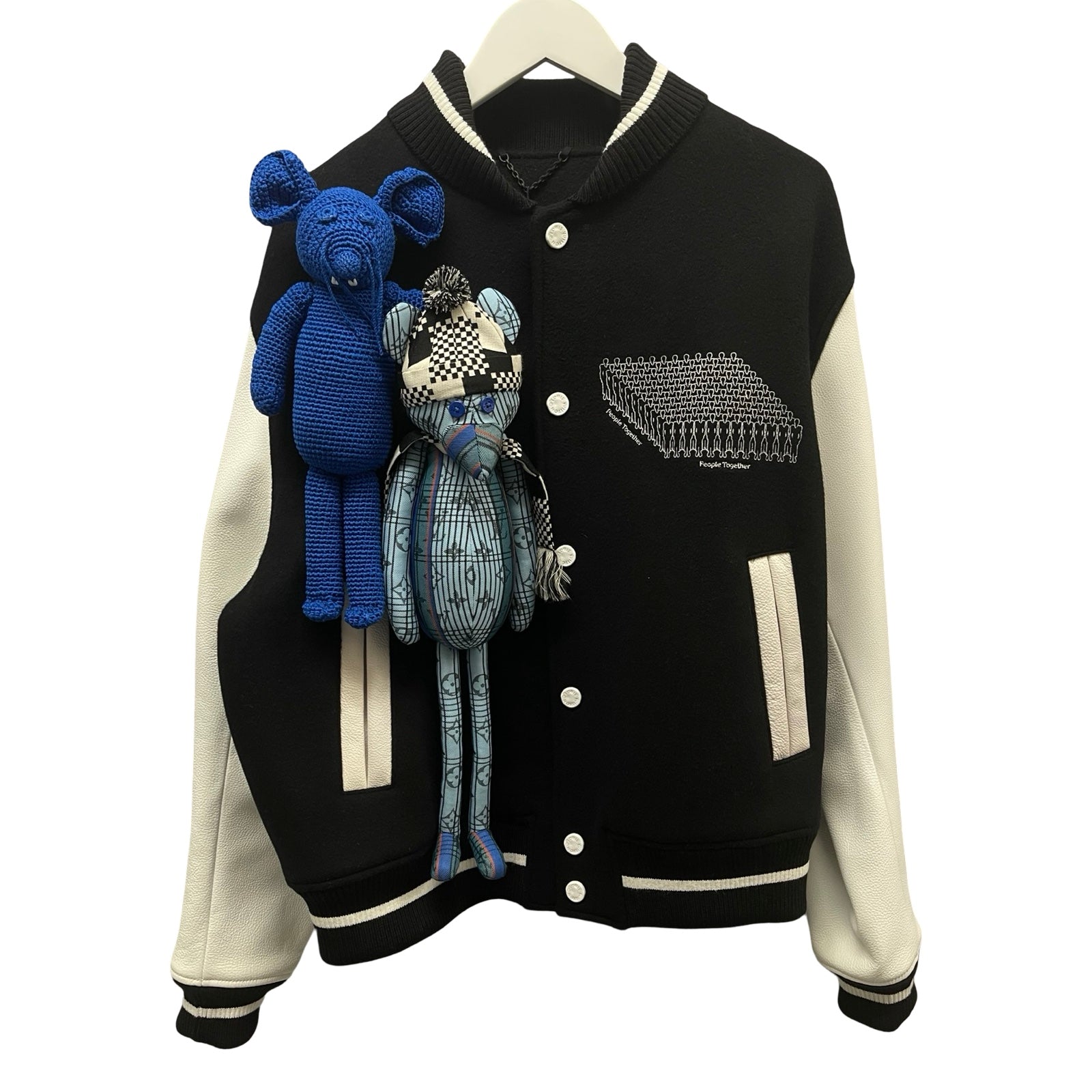 LOUIS VUITTON 2021SS Puppet Baseball Varsity Leather Jacket 1A8PML Size 50