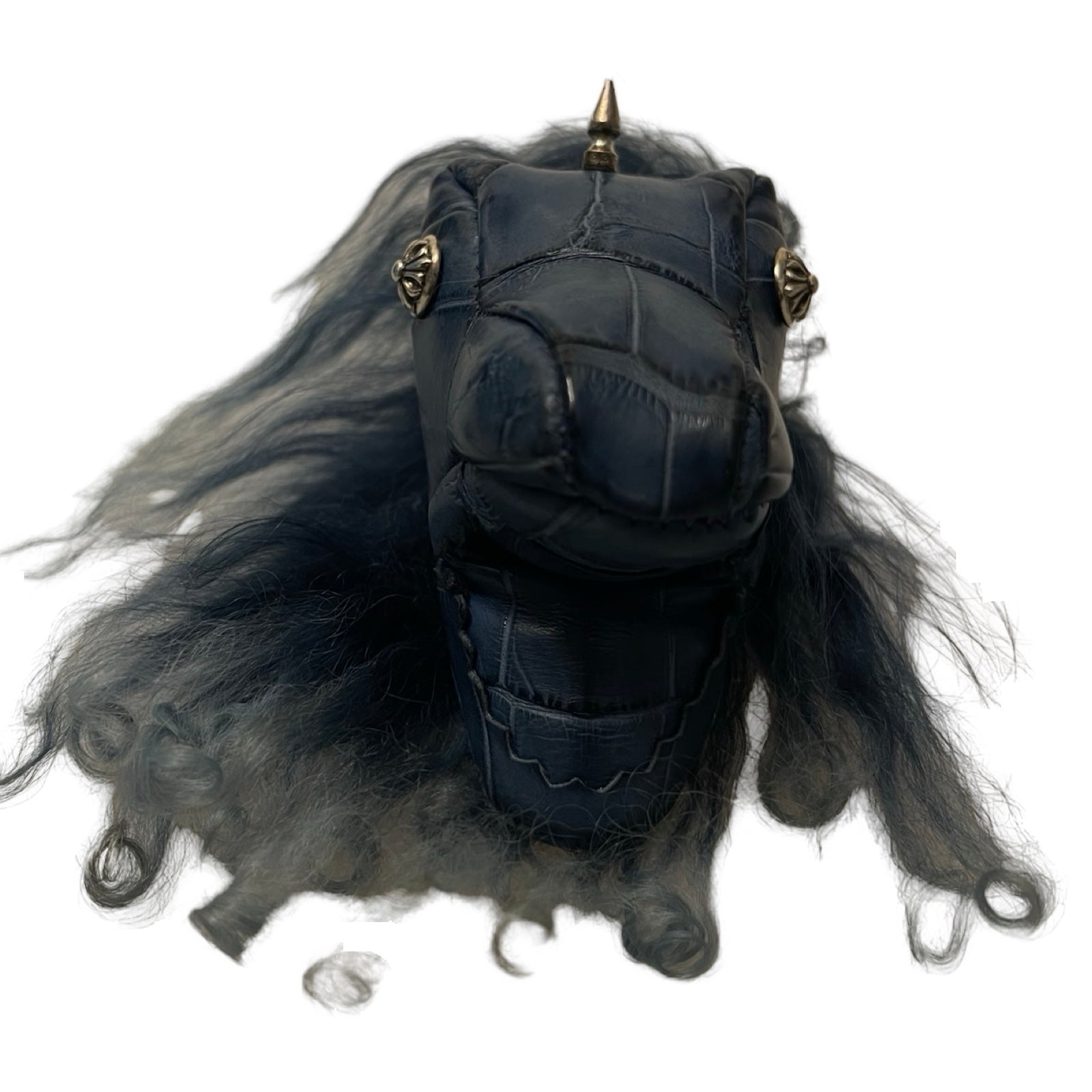 CHROME HEARTS Dinosaur Alligator Leather Cross Ball Key Ring