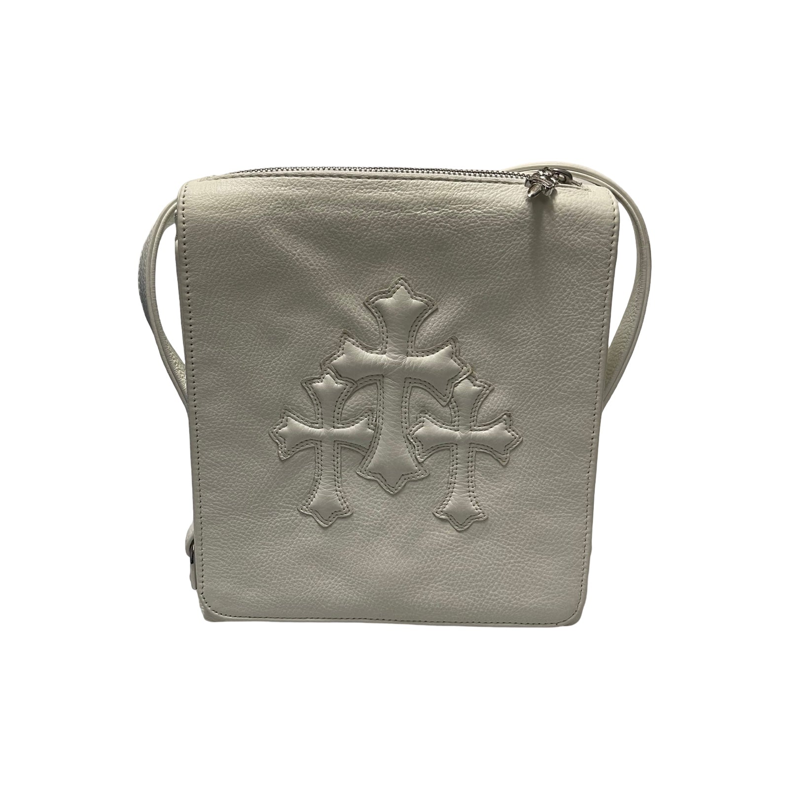 CHROME HEARTS PLUG 3 Cemetary Cross Patch Leather Shoulder Bag
