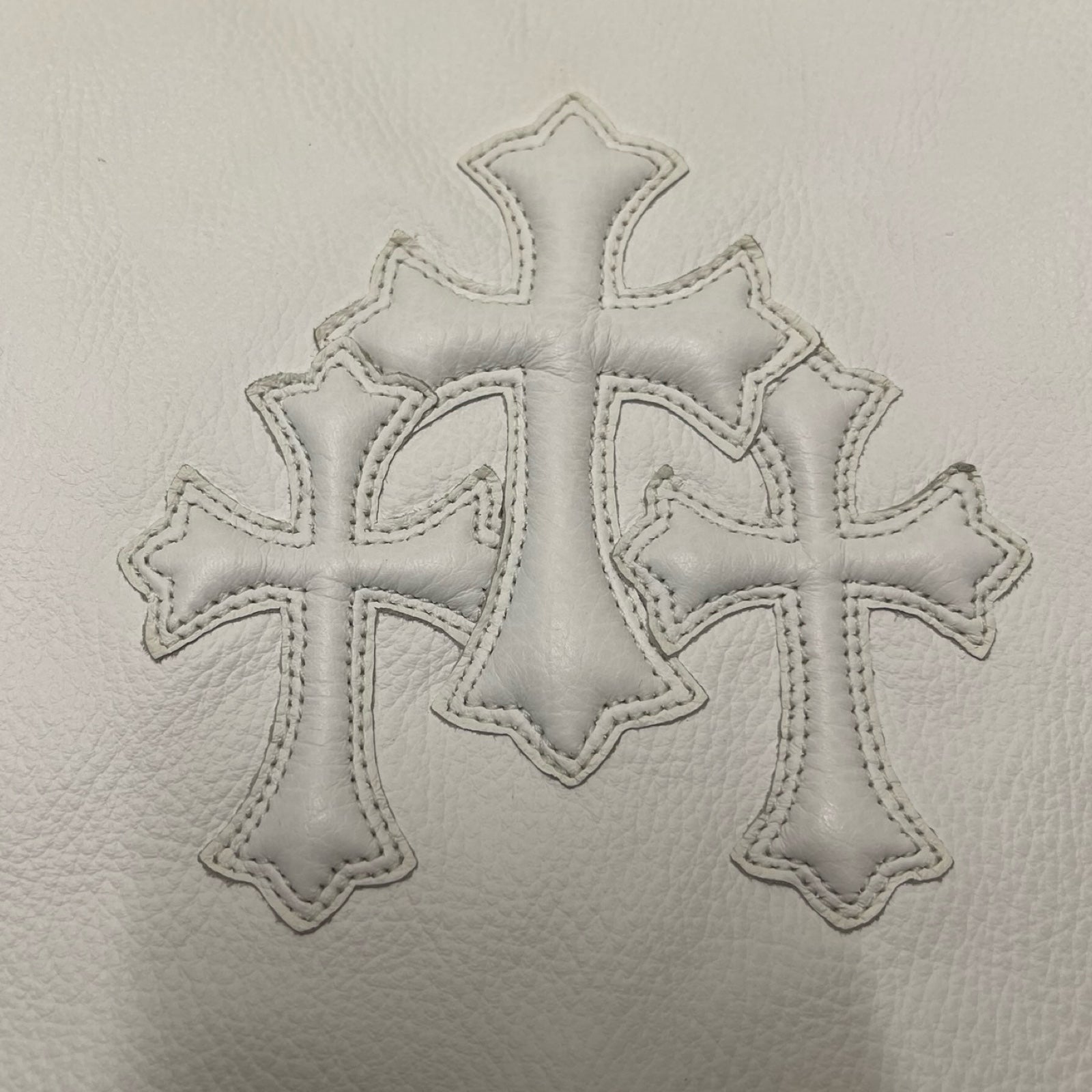 CHROME HEARTS PLUG 3 Cemetary Cross Patch Leather Shoulder Bag