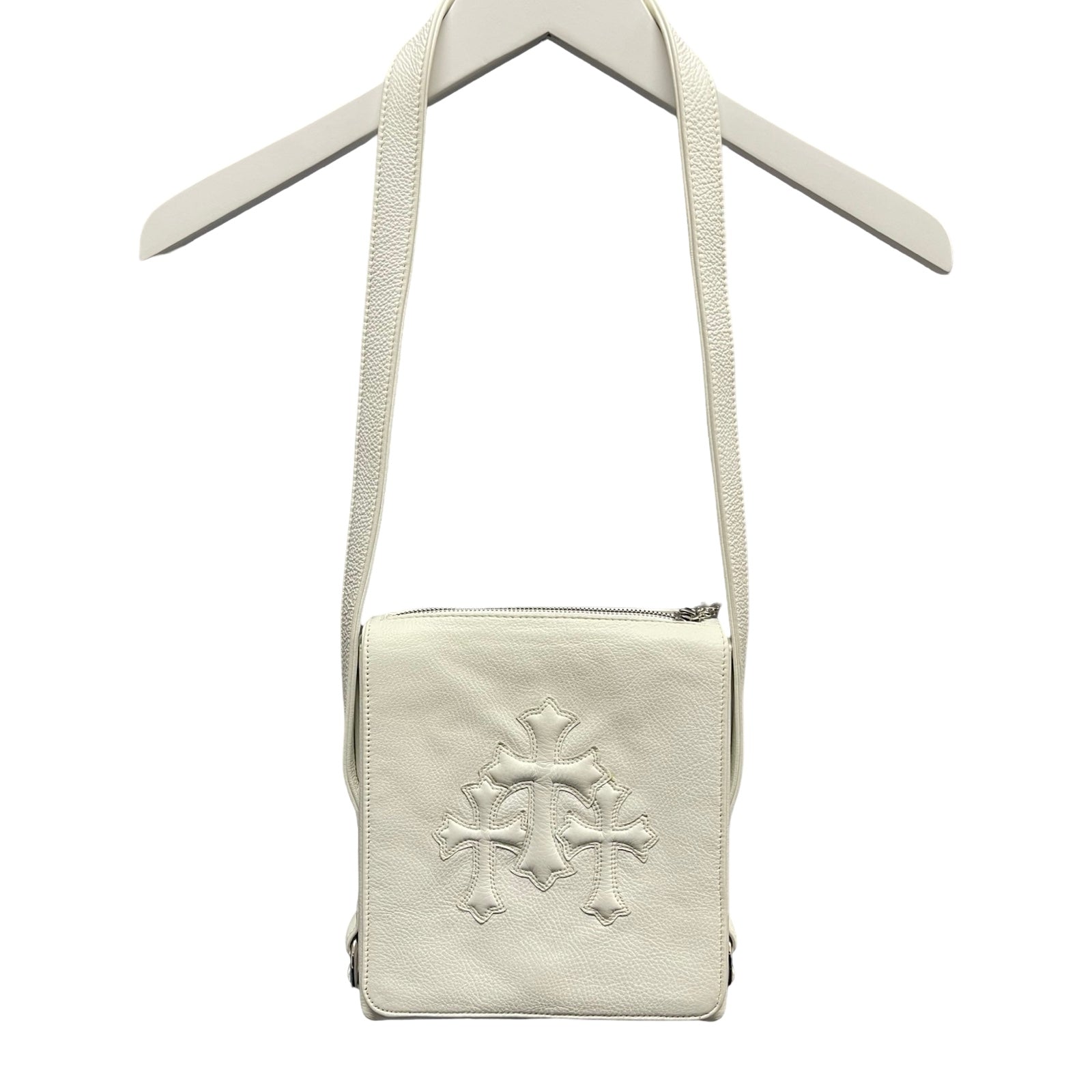 CHROME HEARTS PLUG 3 Cemetary Cross Patch Leather Shoulder Bag