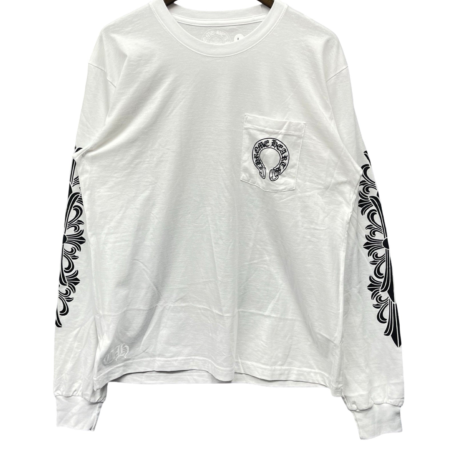 CHROME HEARTS Floral Cross Horseshoe L/S Tee Size M