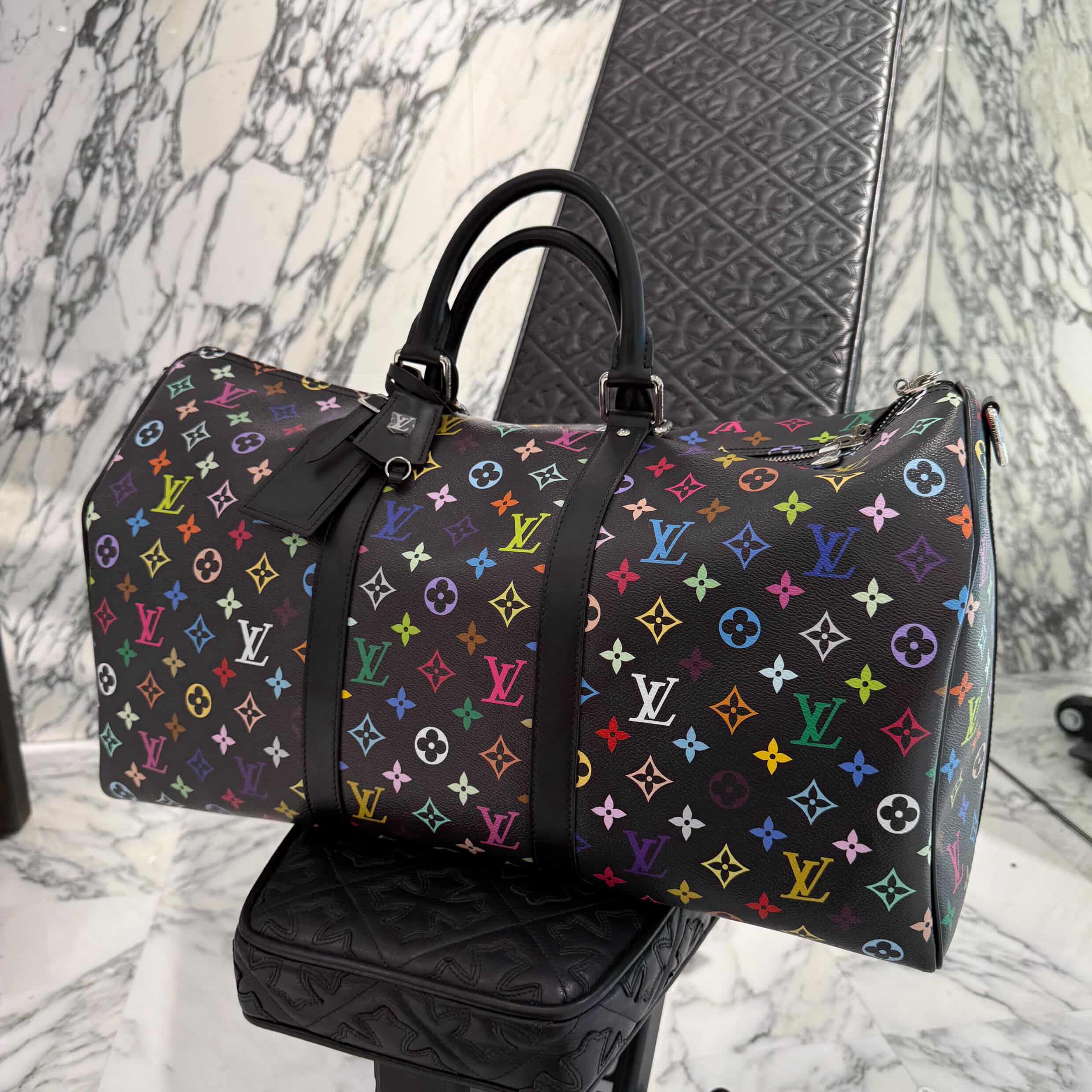 LOUIS VUITTON × Takashi Murakami 2025SS Multicolor Monogram Keepall Bandoulière 50 M13745 ルイヴィトン × 村上隆 マルチカラー モノグラム キーポル・バンドリエール 50