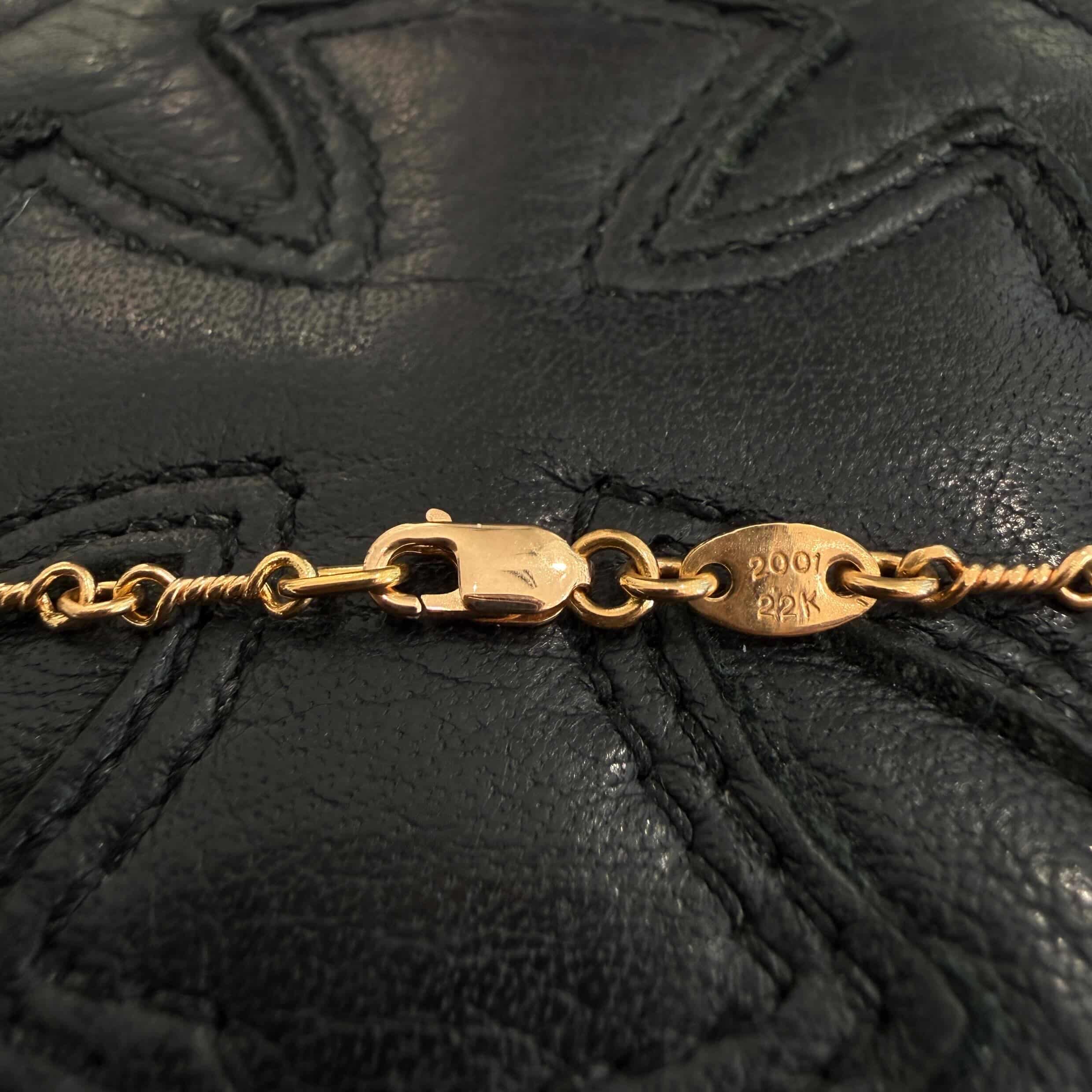 CHROME HEARTS 22K Safety Pin 1 Diamond Twist Chain Necklace Size 20 Inch クロムハーツ 22K セーフティピン 1ダイヤモンド ツイストチェーン ネックレス 20インチ