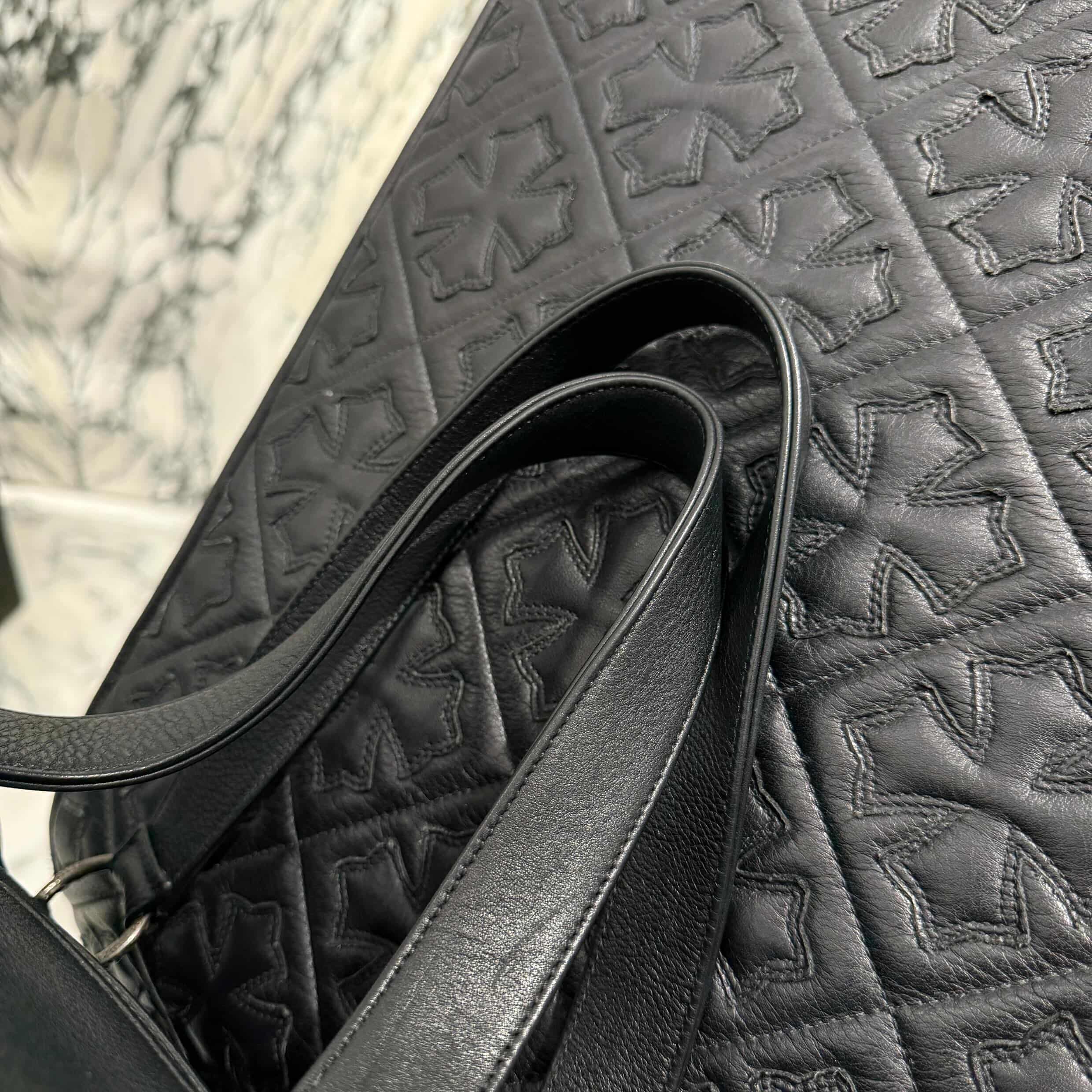 CHROME HEARTS Las Vegas Limited DOMINO Cemetery Cross Patch Duffle Leather Boston Bag クロムハーツ ラスベガス限定 ドミノ セメタリークロスパッチ ダッフル レザー ボストンバッグ