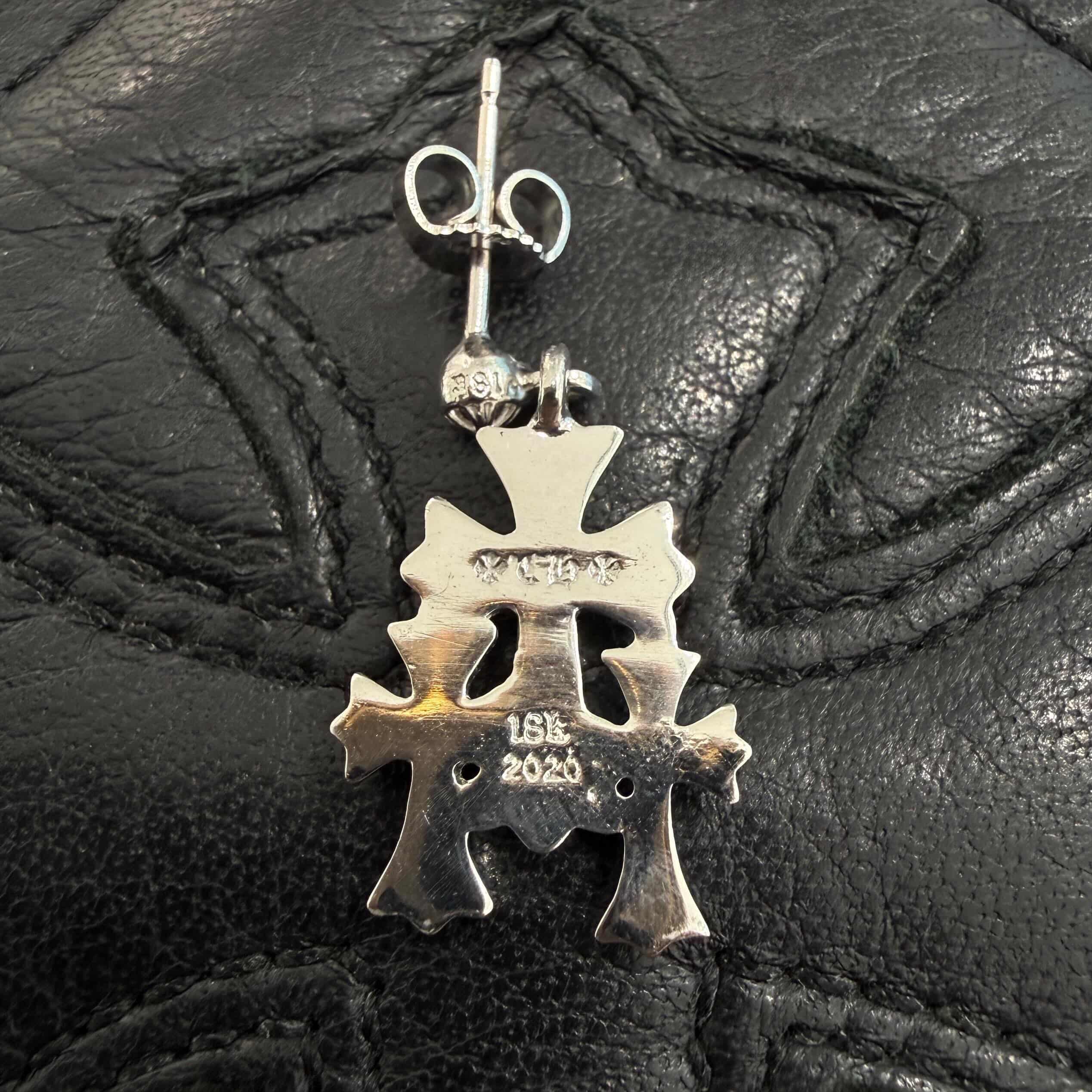 CHROME HEARTS 18K WG Triple Cross Earring Pave Diamond クロムハーツ 18K WG トリプルクロス イヤリング パヴェダイヤモンド