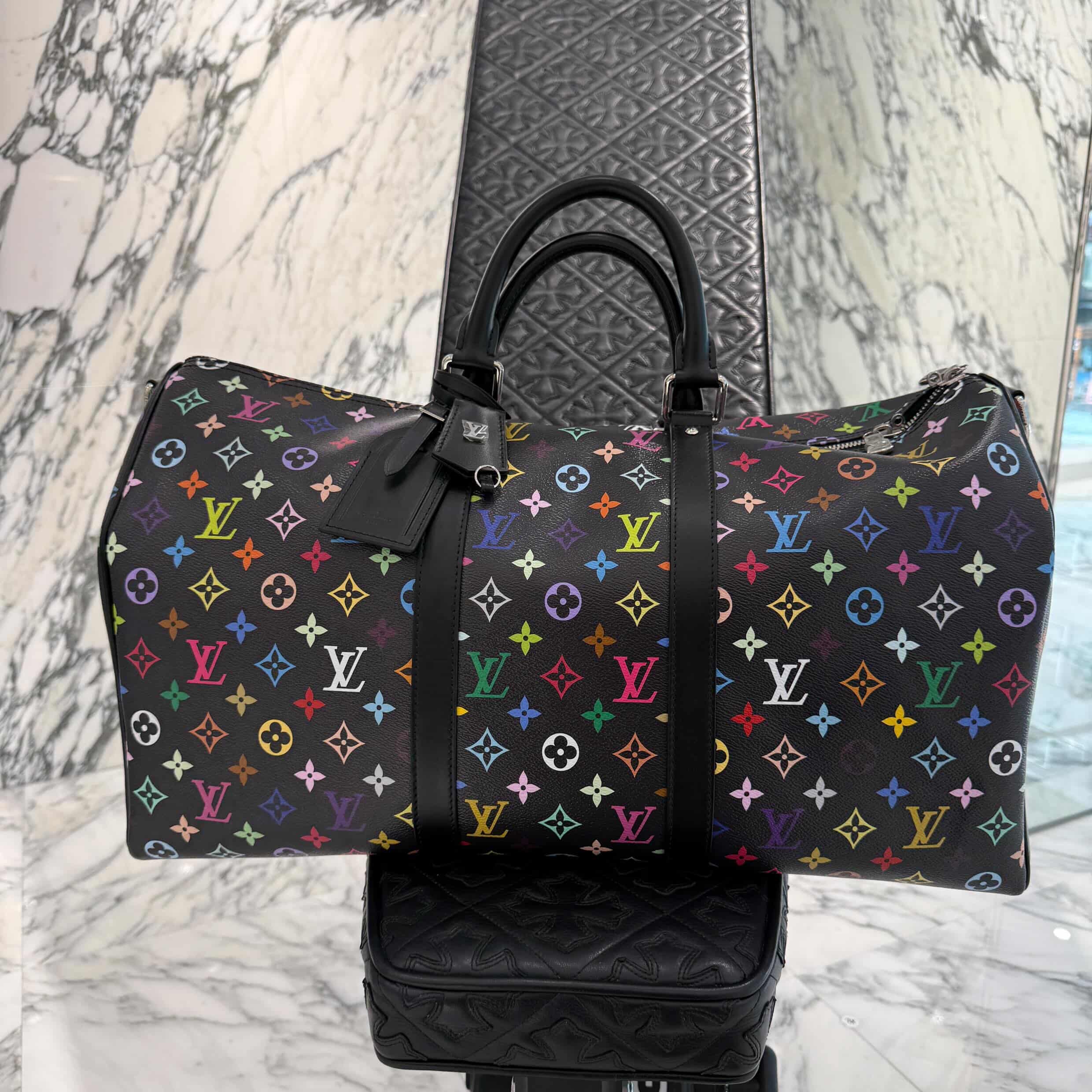 LOUIS VUITTON × Takashi Murakami 2025SS Multicolor Monogram Keepall Bandoulière 50 M13745 ルイヴィトン × 村上隆 マルチカラー モノグラム キーポル・バンドリエール 50