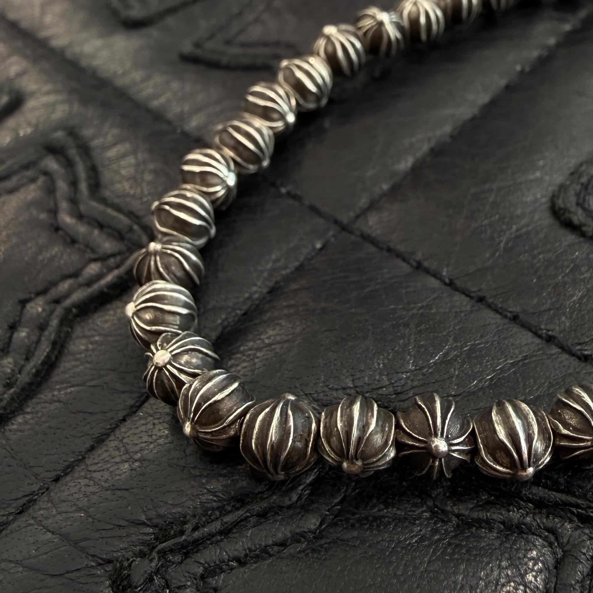 CHROME HEARTS CH Cross Ball Beads Bracelet 6mm クロムハーツ CHクロス ボール ビーズブレスレット 6mm