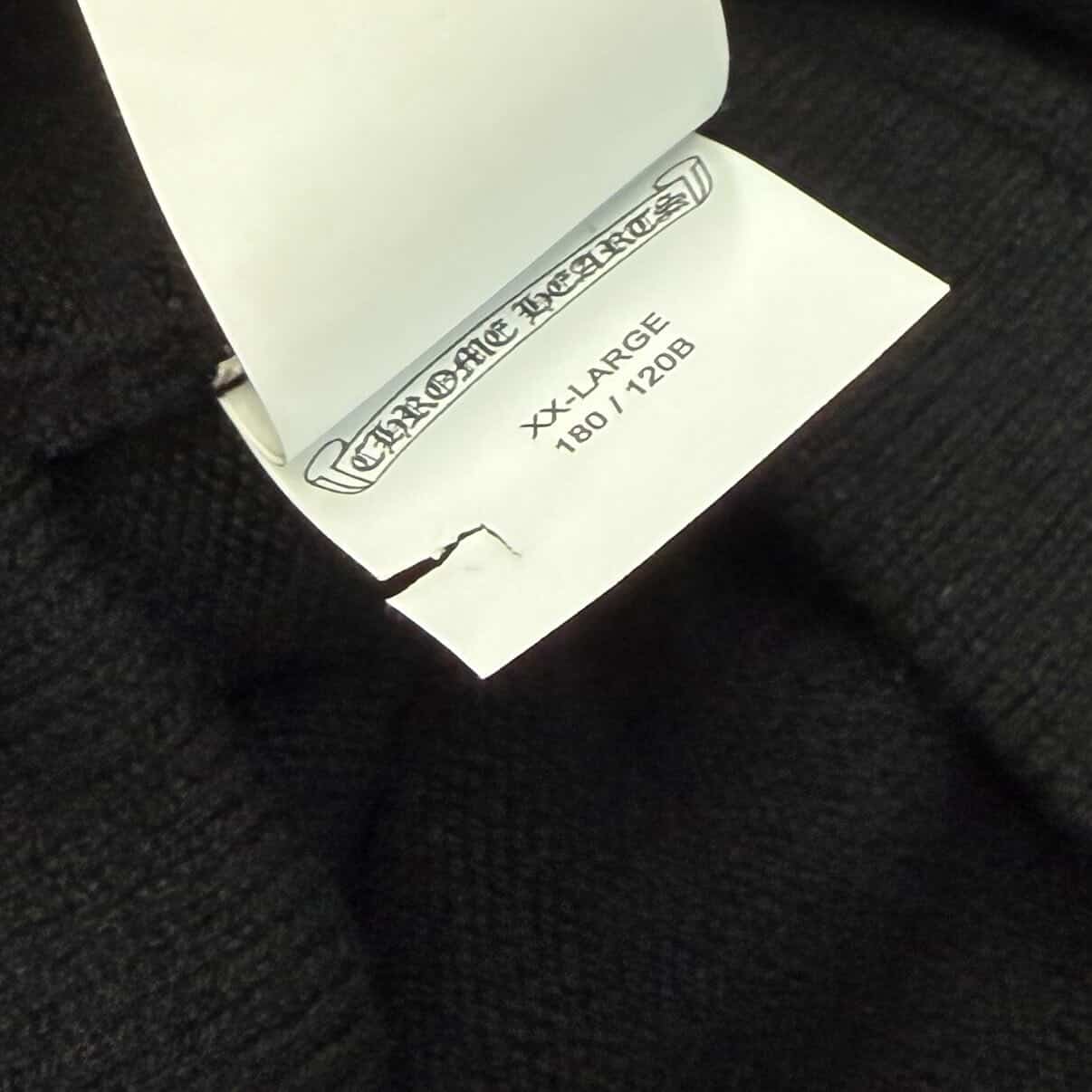 CHROME HEARTS Y NOT King Taco 3 Cemetery Cross Leather Patch Cashmere Knit Sweater Size XXL クロムハーツ ワイノット キングタコ 3セメタリークロス レザーパッチ カシミヤ ニットセーター サイズXXL