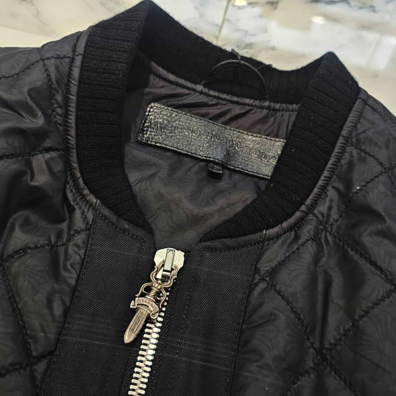 CHROME HEARTS クロムハーツ ×MATTY BOY CHOMPER Leather Patch Nylon Vest チョンパーレザーパッチ ナイロンベスト ブラック CHROME HEARTS × MATTY BOY CHOMPER Leather Patch Nylon Vest Size L