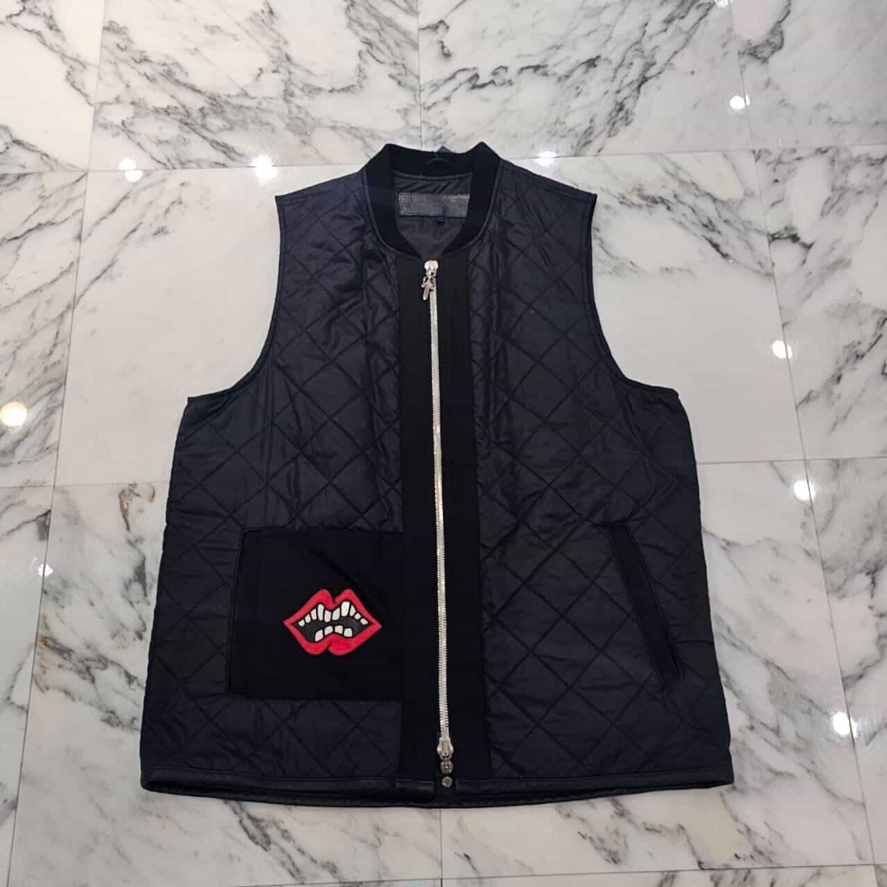 CHROME HEARTS × MATTY BOY CHOMPER Leather Patch Nylon Vest Size L クロムハーツ × マッティボーイ チョンパーレザーパッチ ナイロンベスト サイズL