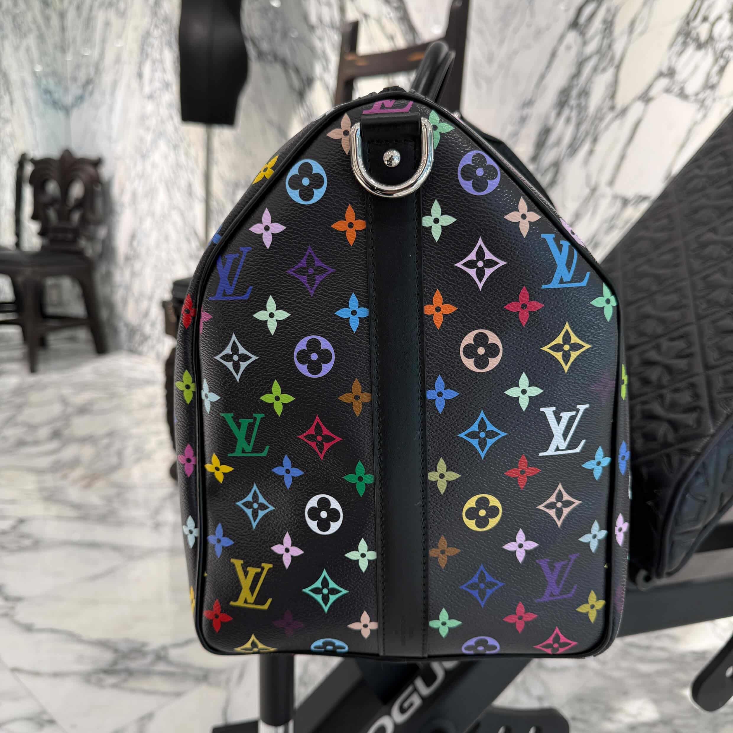 LOUIS VUITTON × Takashi Murakami 2025SS Multicolor Monogram Keepall Bandoulière 50 M13745 ルイヴィトン × 村上隆 マルチカラー モノグラム キーポル・バンドリエール 50