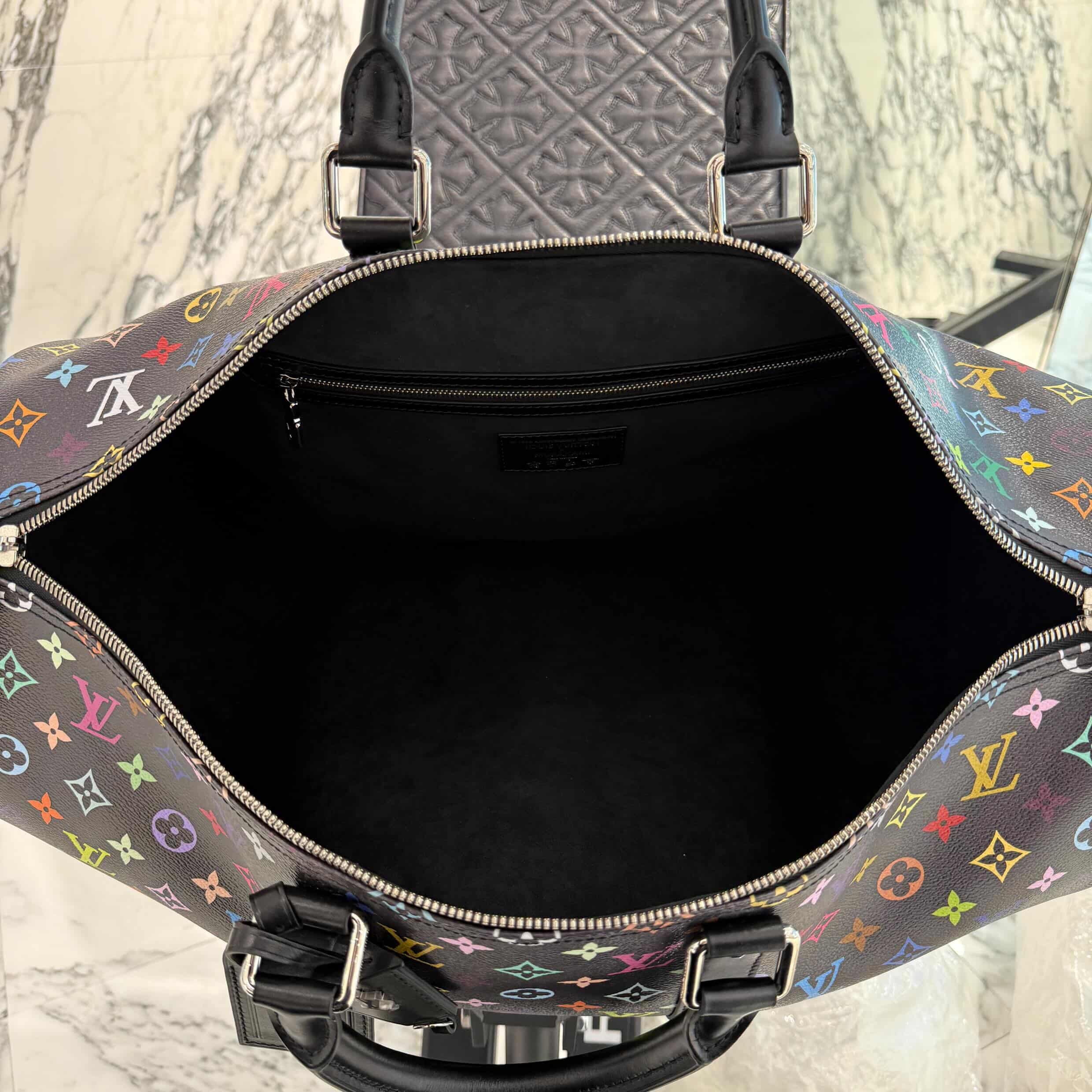 LOUIS VUITTON × Takashi Murakami 2025SS Multicolor Monogram Keepall Bandoulière 50 M13745 ルイヴィトン × 村上隆 マルチカラー モノグラム キーポル・バンドリエール 50