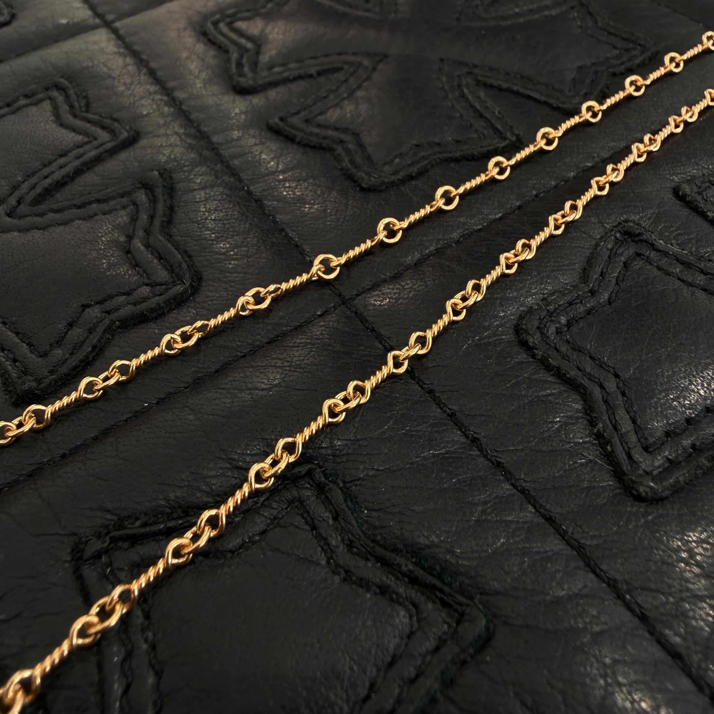 CHROME HEARTS 22K Safety Pin 1 Diamond Twist Chain Necklace Size 20 Inch クロムハーツ 22K セーフティピン 1ダイヤモンド ツイストチェーン ネックレス 20インチ