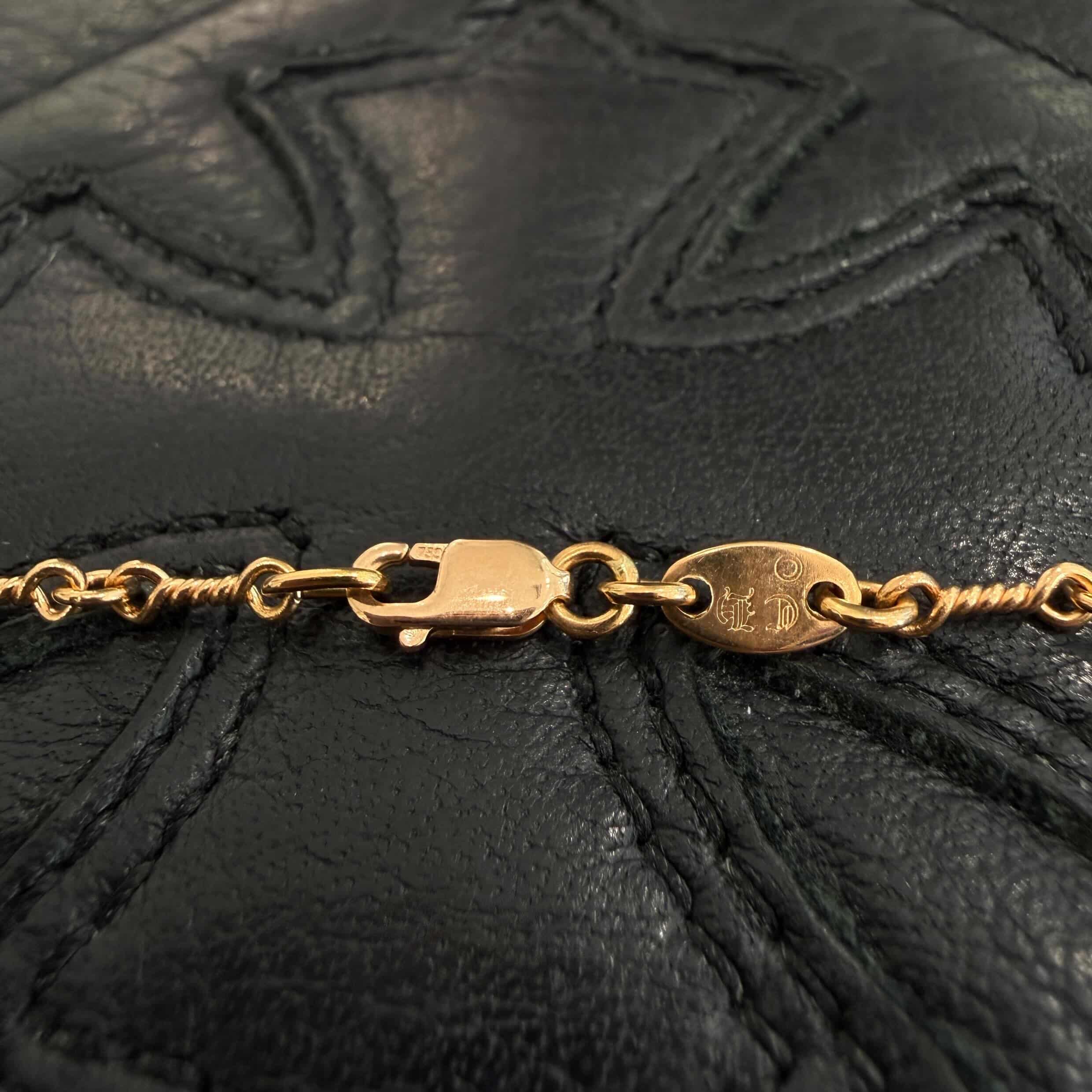 CHROME HEARTS 22K Safety Pin 1 Diamond Twist Chain Necklace Size 20 Inch クロムハーツ 22K セーフティピン 1ダイヤモンド ツイストチェーン ネックレス 20インチ