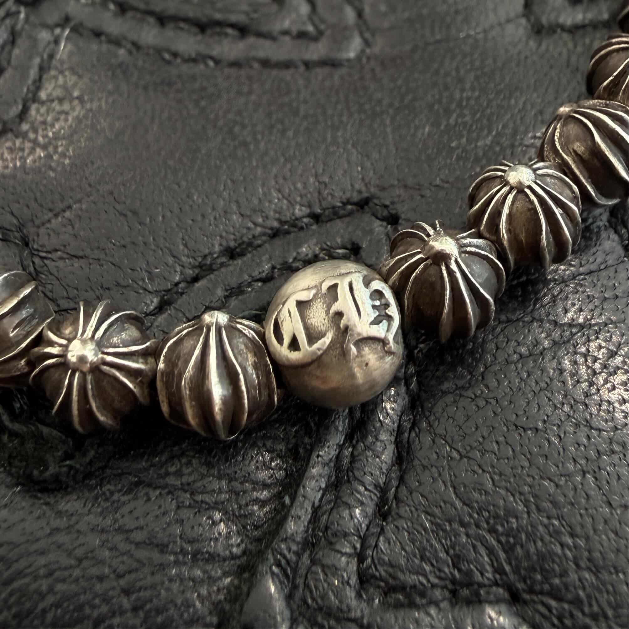 CHROME HEARTS CH Cross Ball Beads Bracelet 6mm クロムハーツ CHクロス ボール ビーズブレスレット 6mm