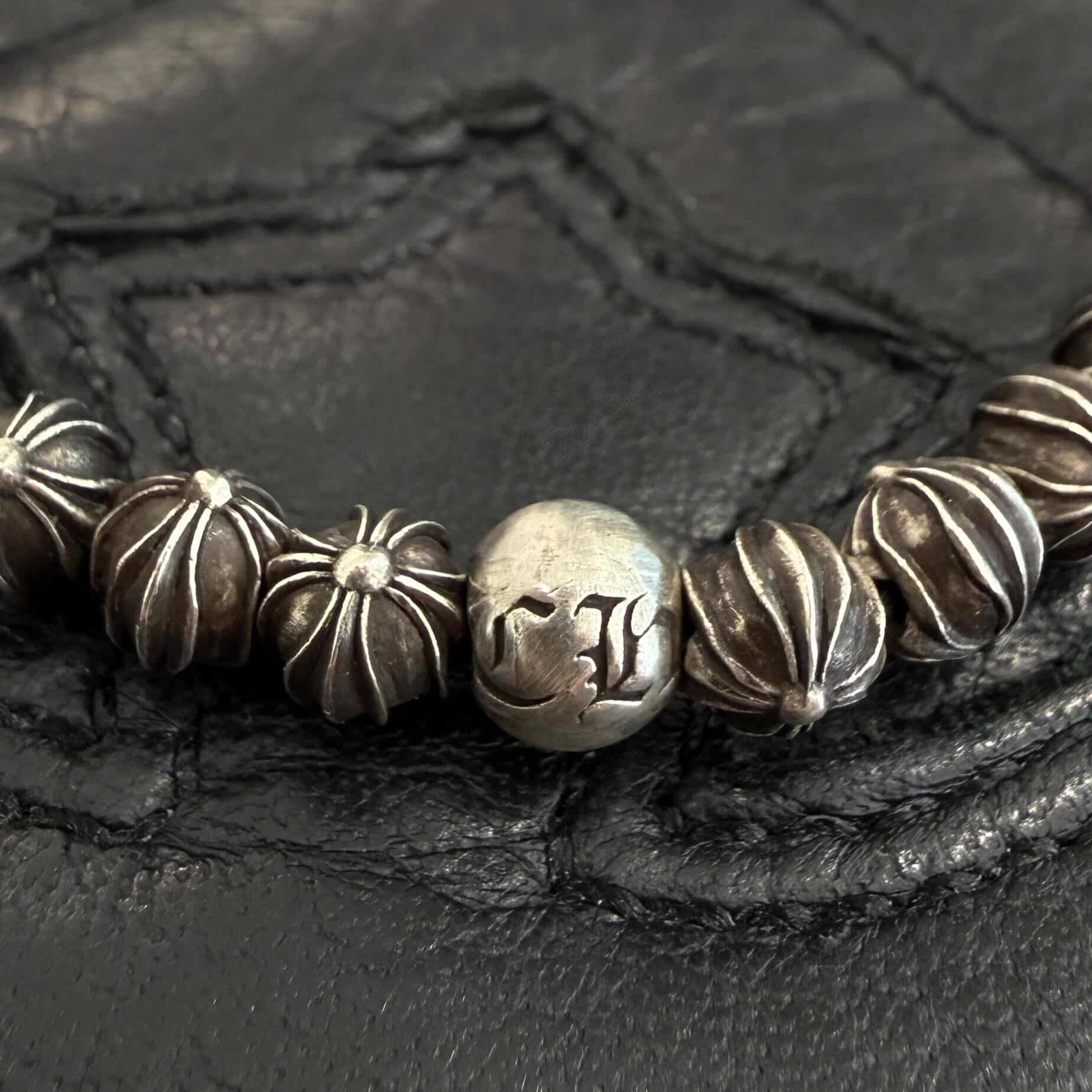 CHROME HEARTS CH Cross Ball Beads Bracelet 6mm クロムハーツ CHクロス ボール ビーズブレスレット 6mm