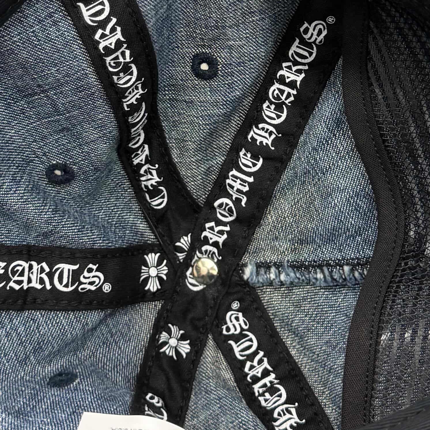 CHROME HEARTS 2024SS Vine Dagger Embroidery Denim Trucker Cap Size ONE SIZE (53-60) クロムハーツ ヴァインダガー 刺繍 デニム トラッカーキャップ サイズONE SIZE (53-60)