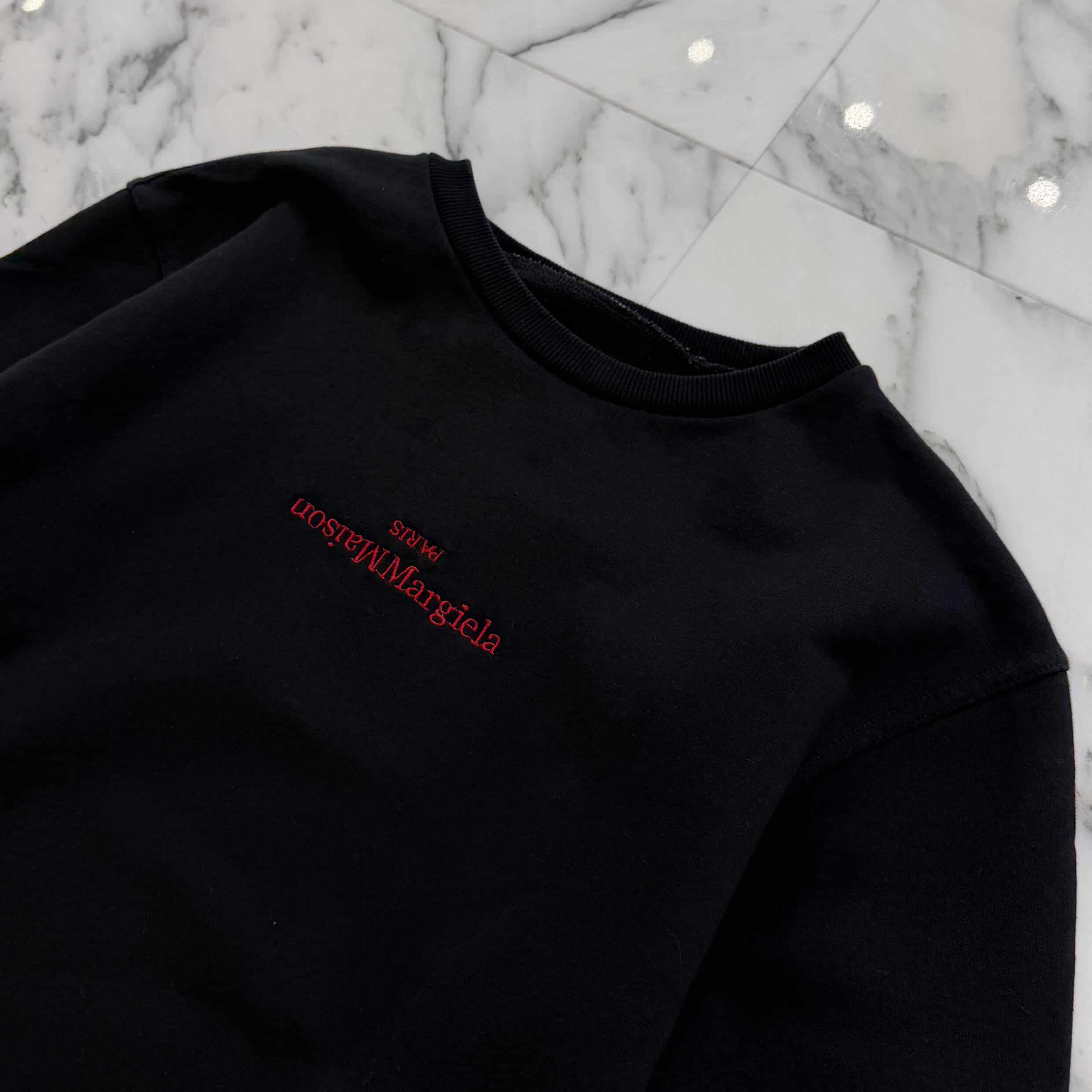 Maison Margiela 2020SS Upside Down Logo Embroidery Sweat Shirt S50GU0166 Size 46 メゾンマルジェラ アップ サイド ダウン ロゴ刺繡 スウェットシャツ サイズ46