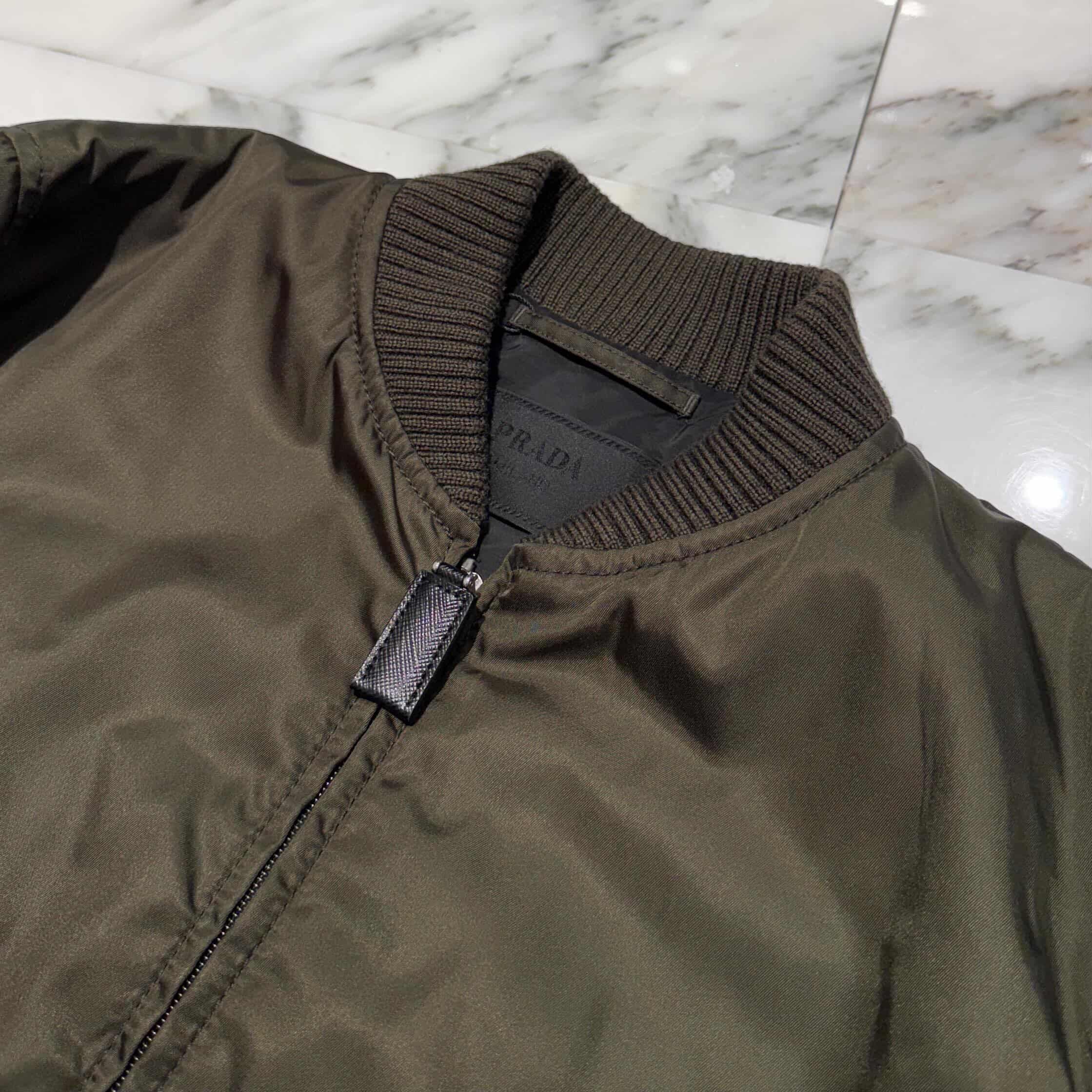 PRADA Re Nylon Triangle Logo Plate Bomber Jacket SGA038 R232 1WQ8 Size 44 プラダ リナイロン トライアングルロゴ プレート ボンバージャケット サイズ44
