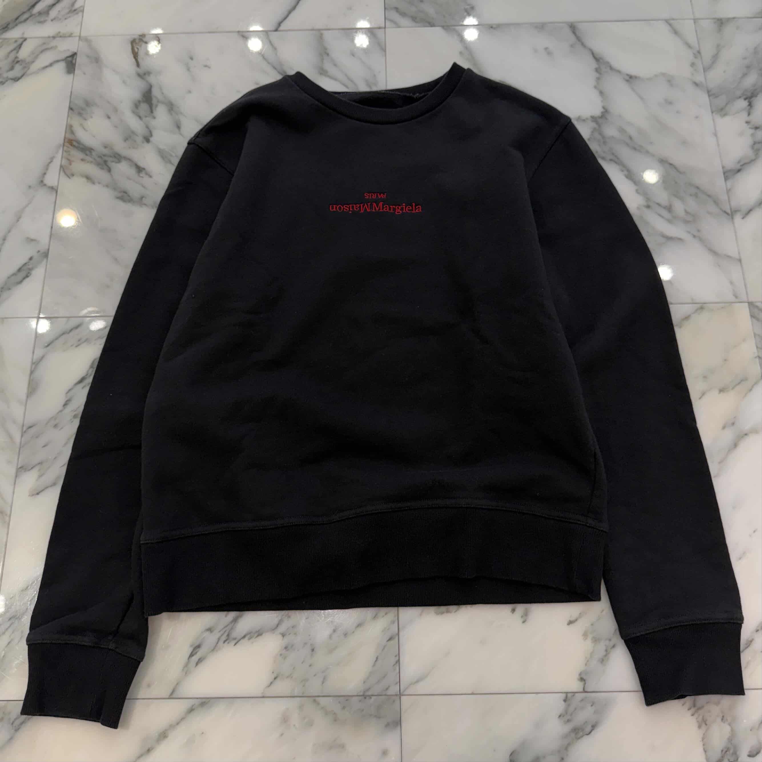 Maison Margiela 2020SS Upside Down Logo Embroidery Sweat Shirt S50GU0166 Size 46 メゾンマルジェラ アップ サイド ダウン ロゴ刺繡 スウェットシャツ サイズ46