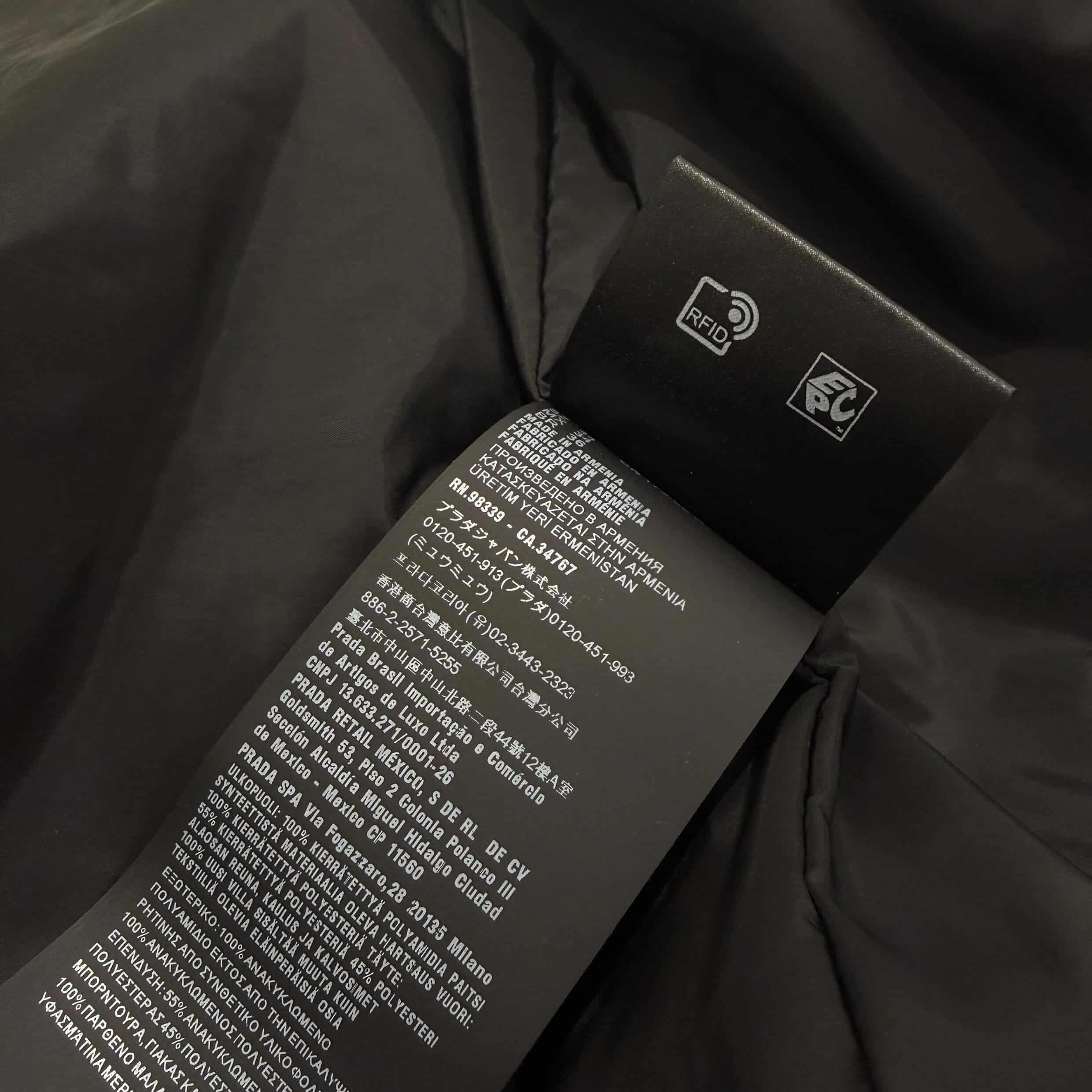 PRADA Re Nylon Triangle Logo Plate Bomber Jacket SGA038 R232 1WQ8 Size 44 プラダ リナイロン トライアングルロゴ プレート ボンバージャケット サイズ44