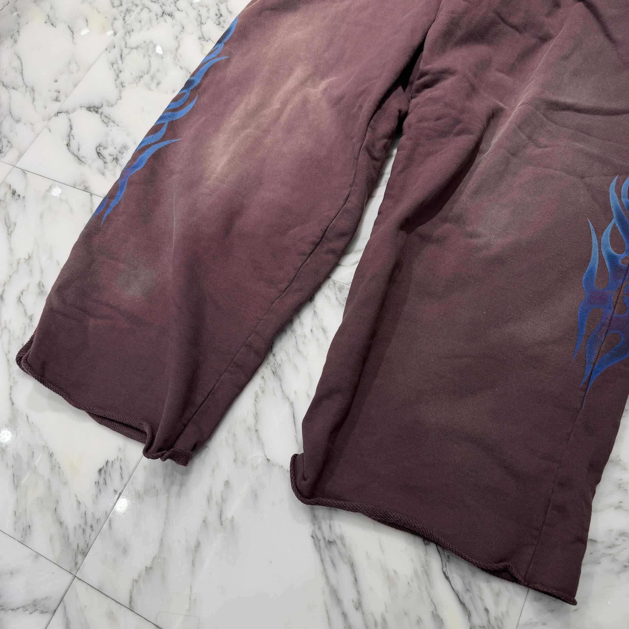 KAMIYA 2025SS "KMY FIRE" Distressed Sweat Pants G14PT076 Size L カミヤ "カミヤ ファイヤー" ダメージ加工 スウェット パンツ サイズL