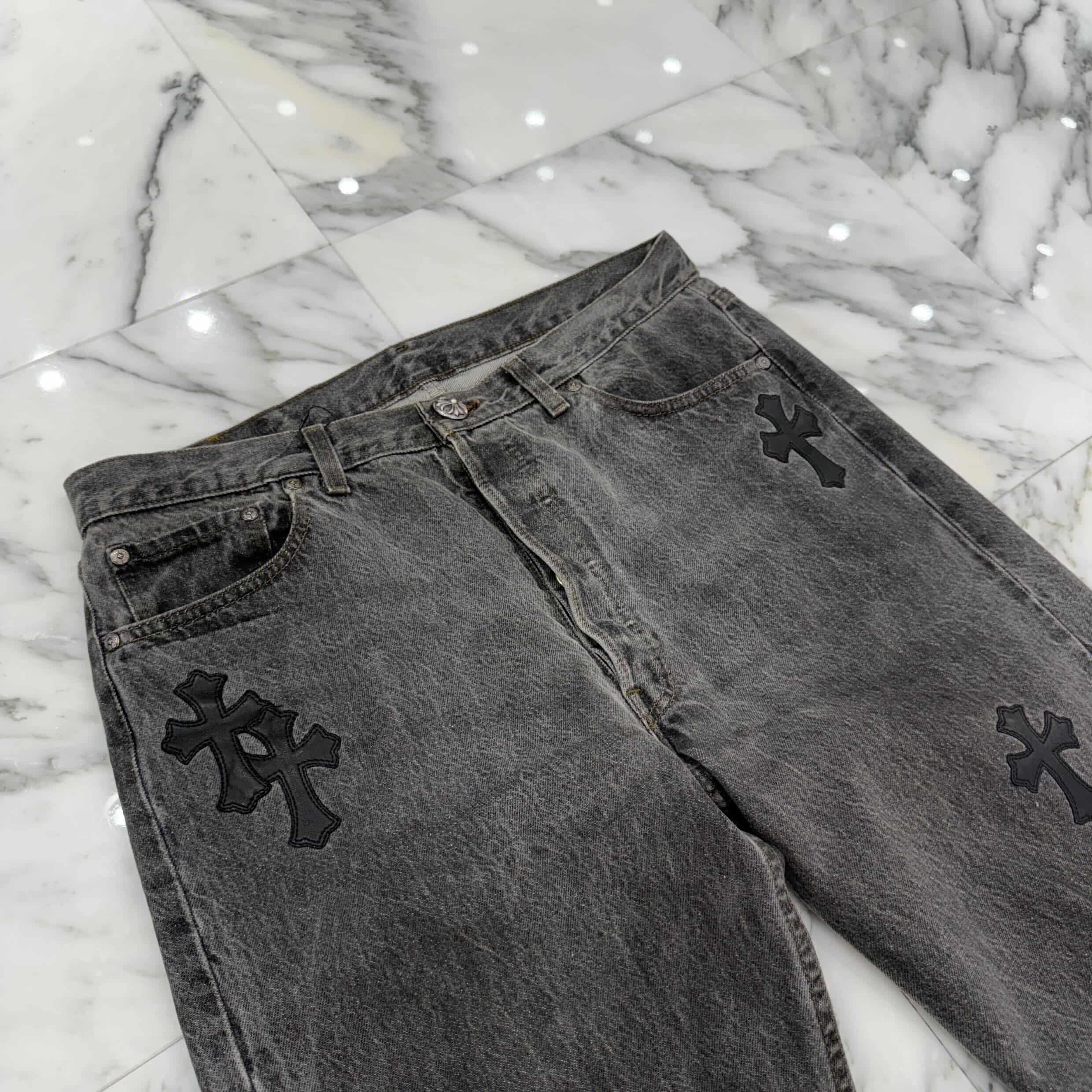 CHROME HEARTS × Levi's 501 VNTG Leather Cross Patch Jeans Size 33 クロムハーツ × リーバイス 501 ヴィンテージ レザークロスパッチ ジーンズ デニムパンツ サイズ33