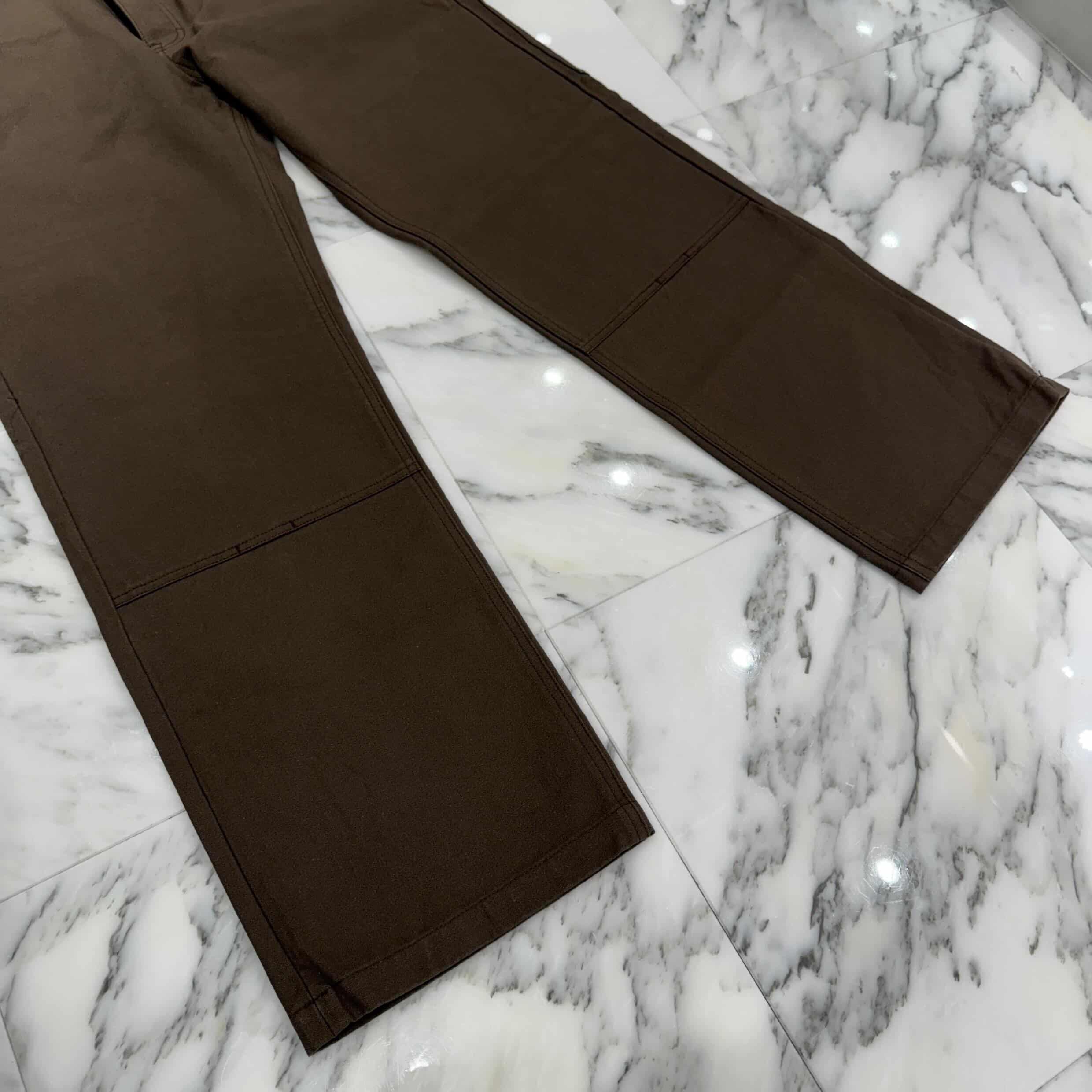 CHROME HEARTS Cemetery Cross Leather Patch Cotton Cargo Pants Size 32 クロムハーツ セメタリー クロス レザー パッチ コットン カーゴ パンツ ブラウン サイズ32