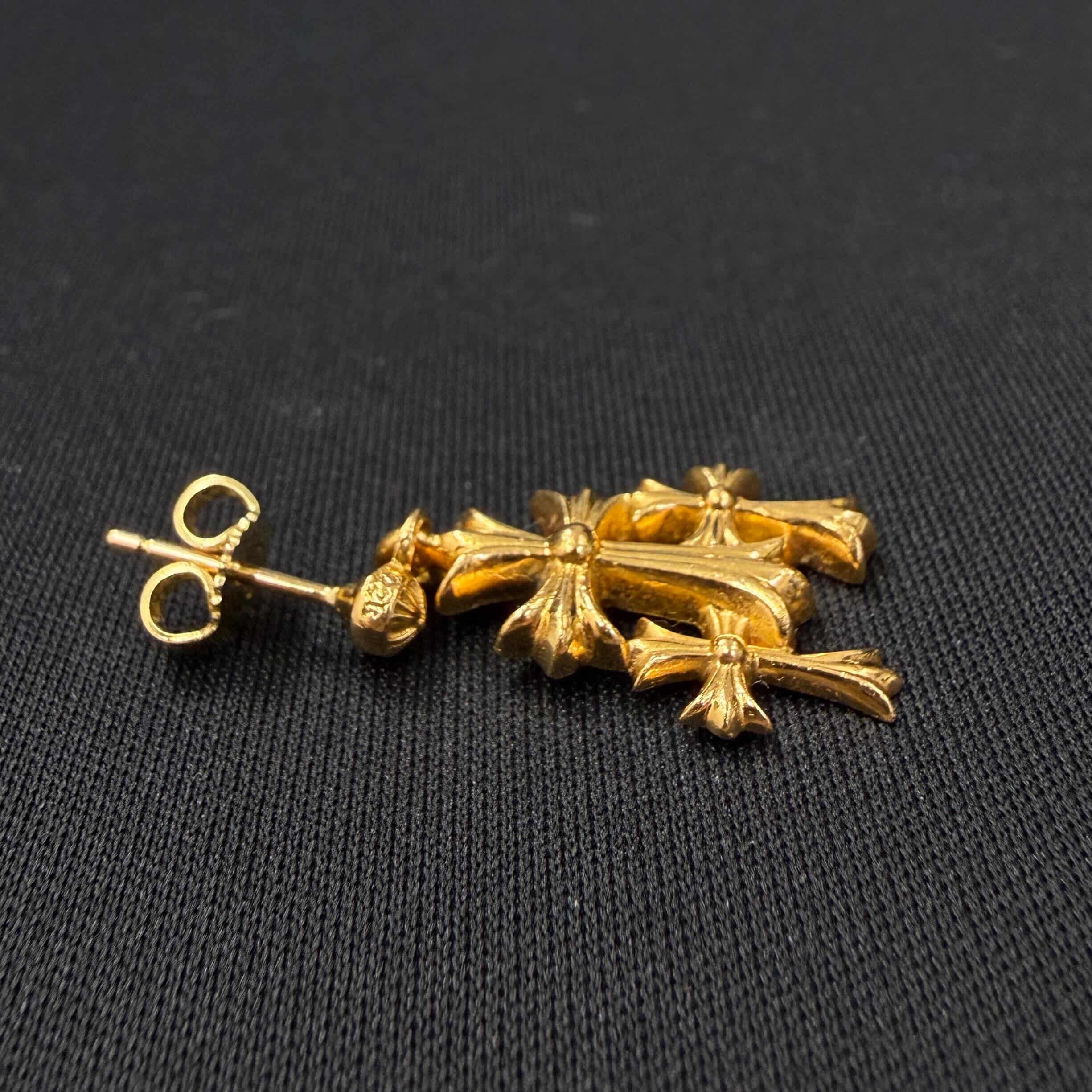 CHROME HEARTS 22K Triple Cross Earring クロムハーツ 22K トリプルクロス イヤリング ピアス