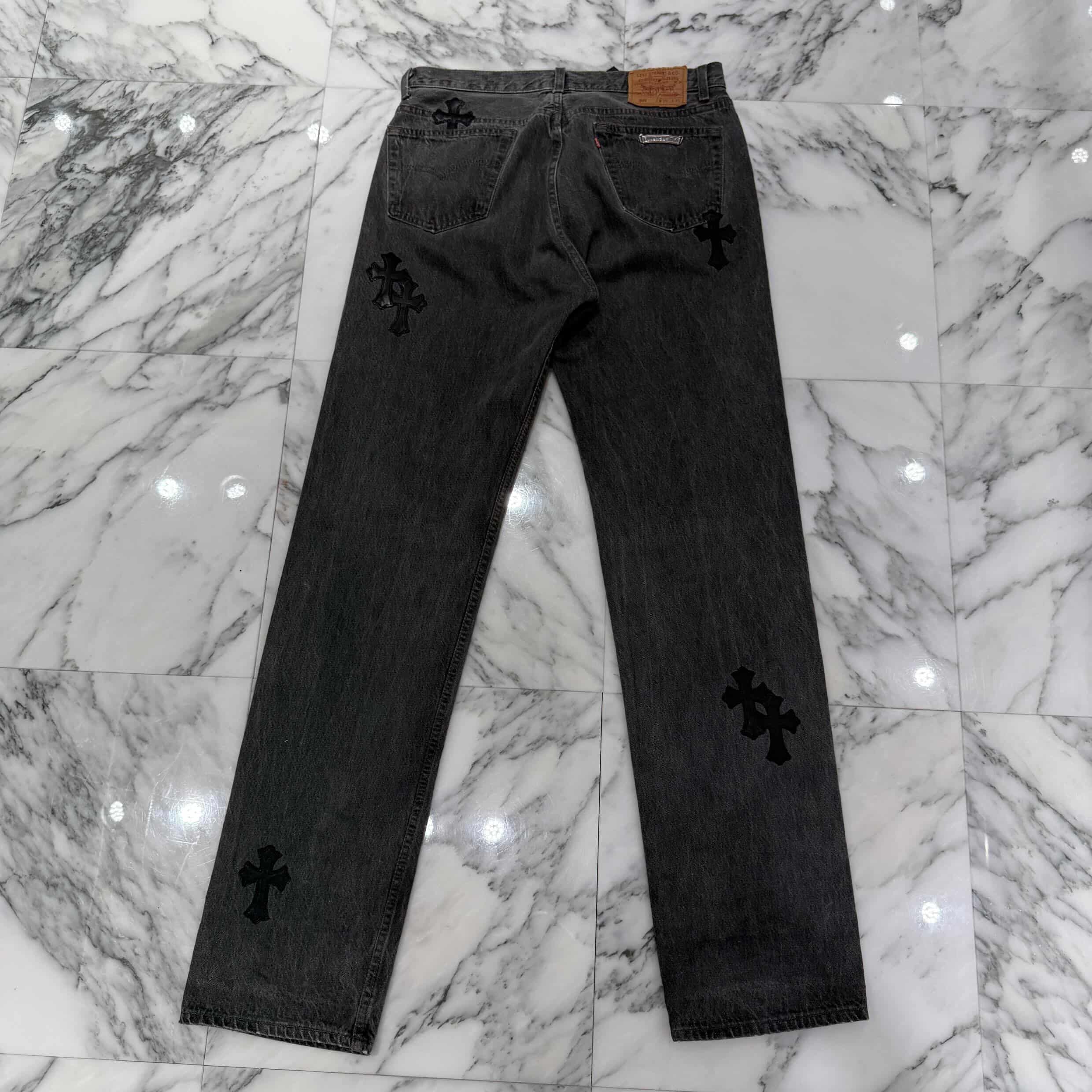 CHROME HEARTS × Levi's 501 VNTG Leather Cross Patch Jeans Size 33 クロムハーツ × リーバイス 501 ヴィンテージ レザークロスパッチ ジーンズ デニムパンツ サイズ33