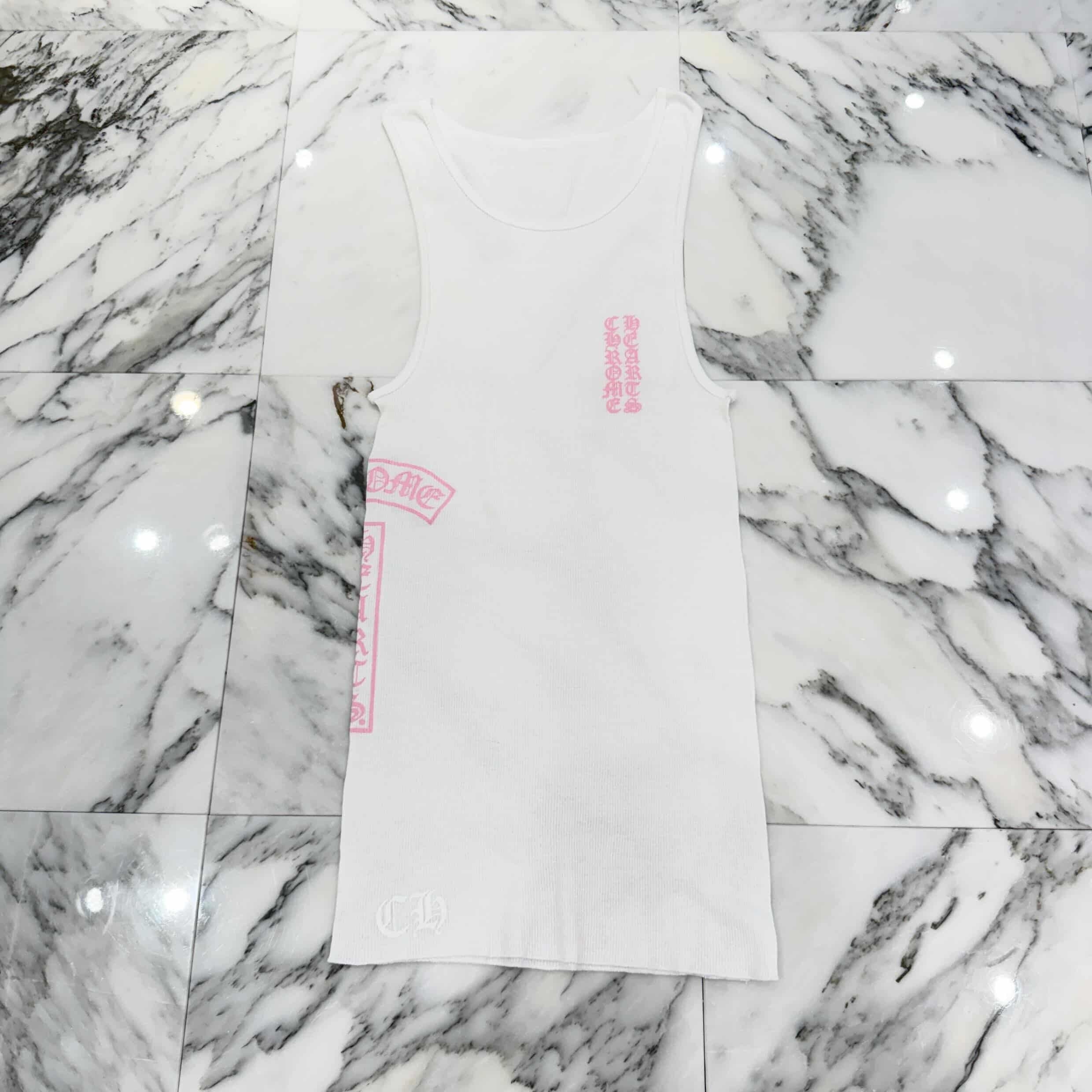クロムハーツ　ヴァーティカル サイドロゴ タンクトップ ホワイト　S CHROME HEARTS 2025SS Vertical Side Logo Tank Top Size S クロム