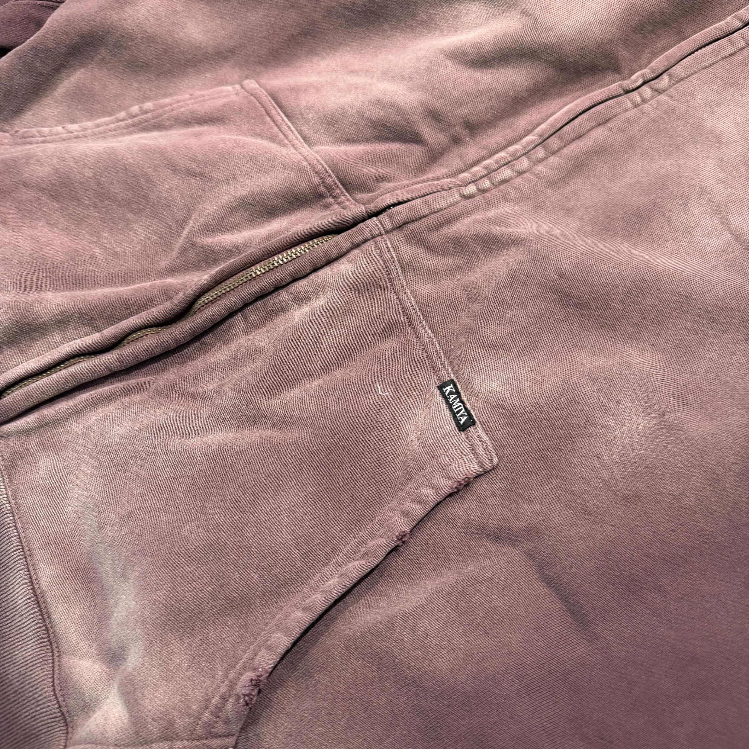 KAMIYA 2025SS "KMY FIRE" Distressed Zip Up Hoodie G14HD075 Size XL カミヤ "カミヤ ファイヤー" ダメージ加工 ジップアップ フーディ サイズXL