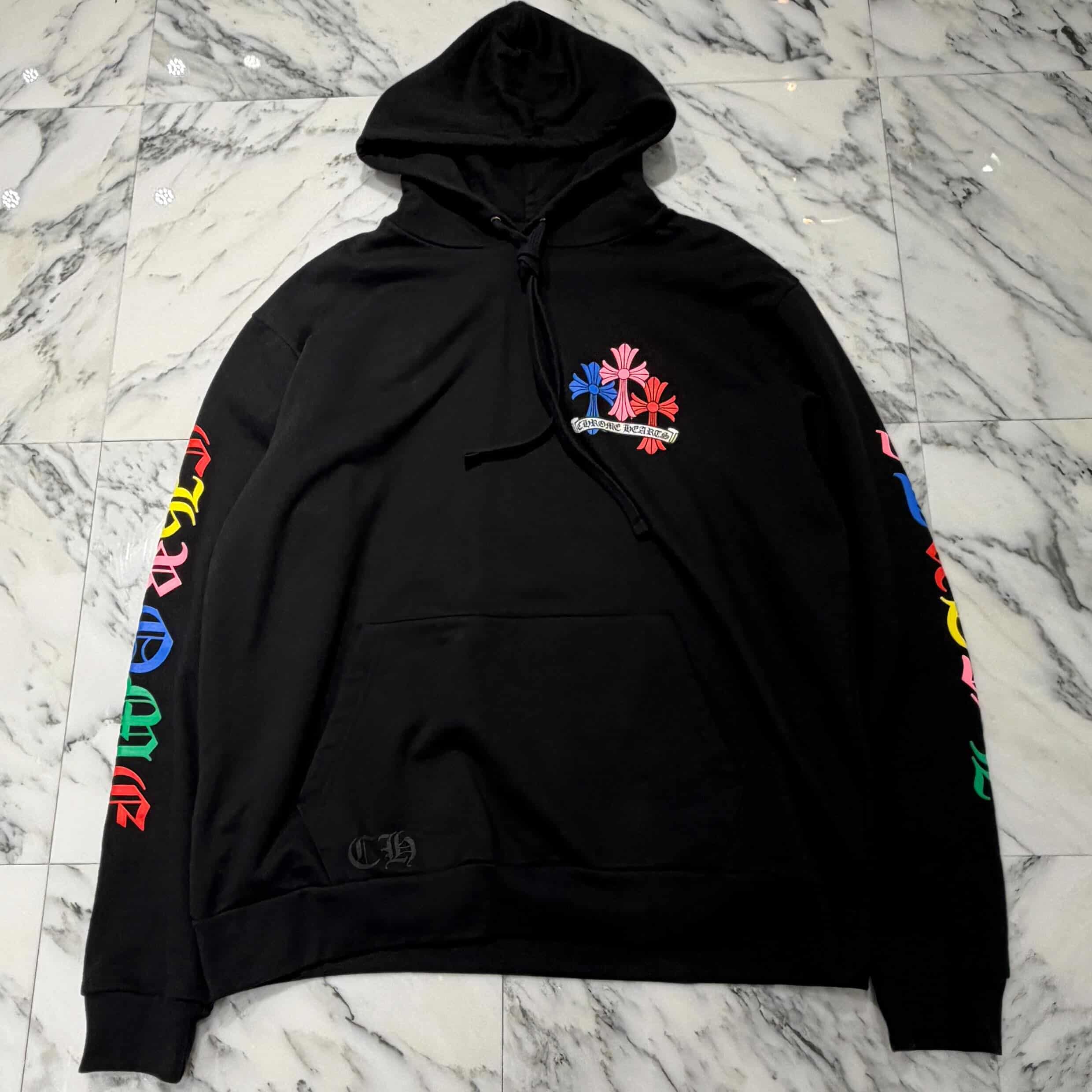 CHROME HEARTS 2021SS MLTCOL CEM CRS Pullover Hoodie Size L クロムハーツ マルチカラー セメタリークロス プルオーバー フーディ サイズL