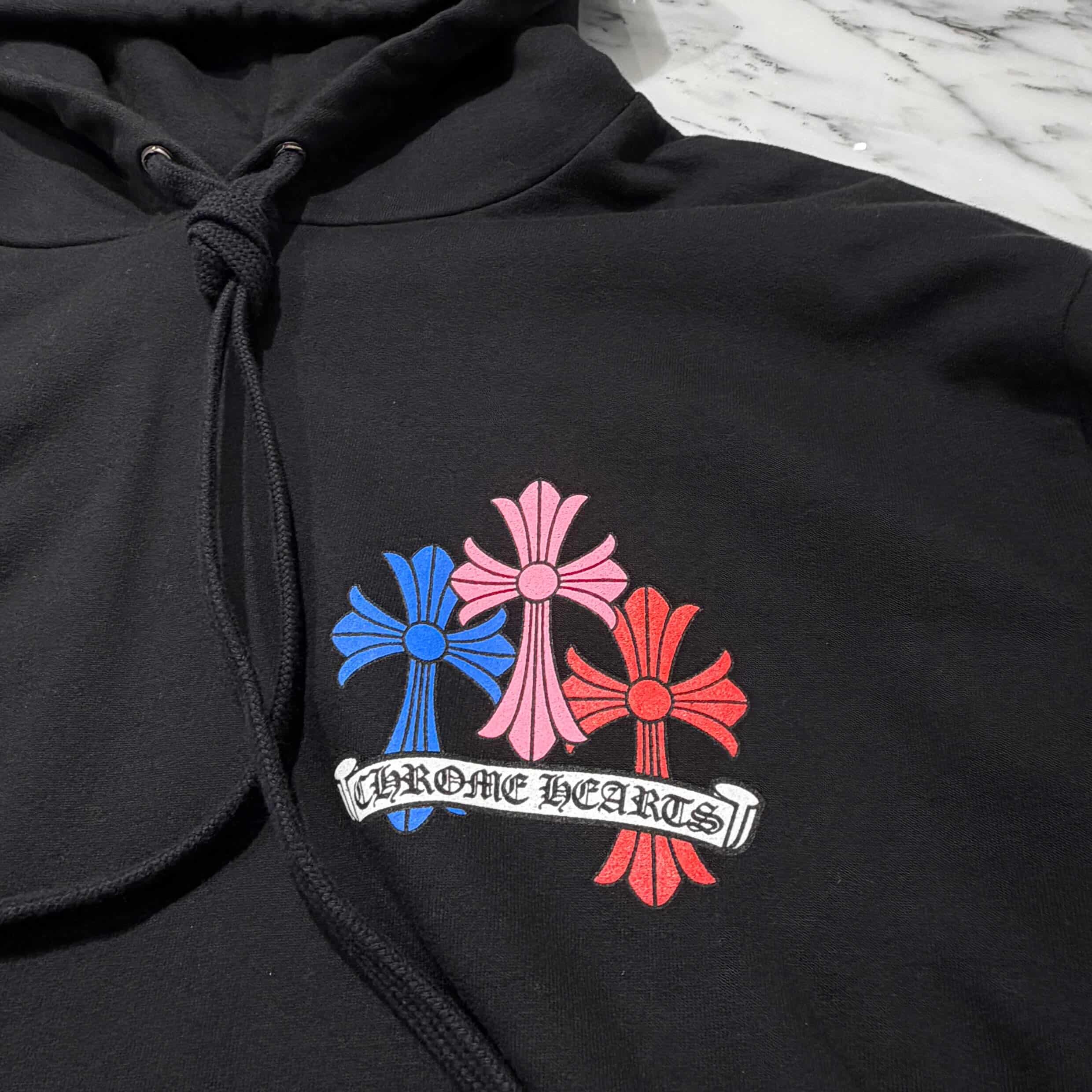CHROME HEARTS 2021SS MLTCOL CEM CRS Pullover Hoodie Size L クロムハーツ マルチカラー セメタリークロス プルオーバー フーディ サイズL